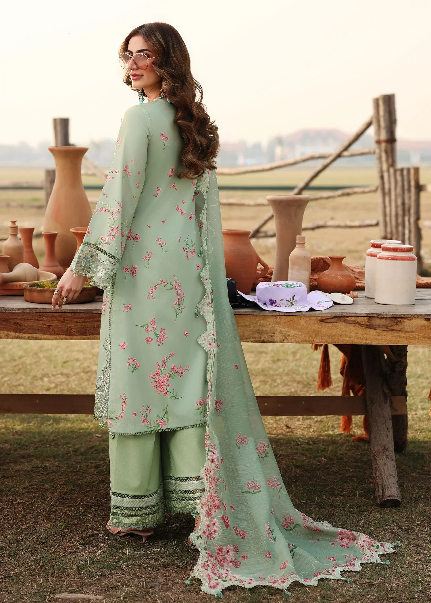 Sardinia Unstitched 3 Piece Festive Lawn Suit-Willow - Image 2