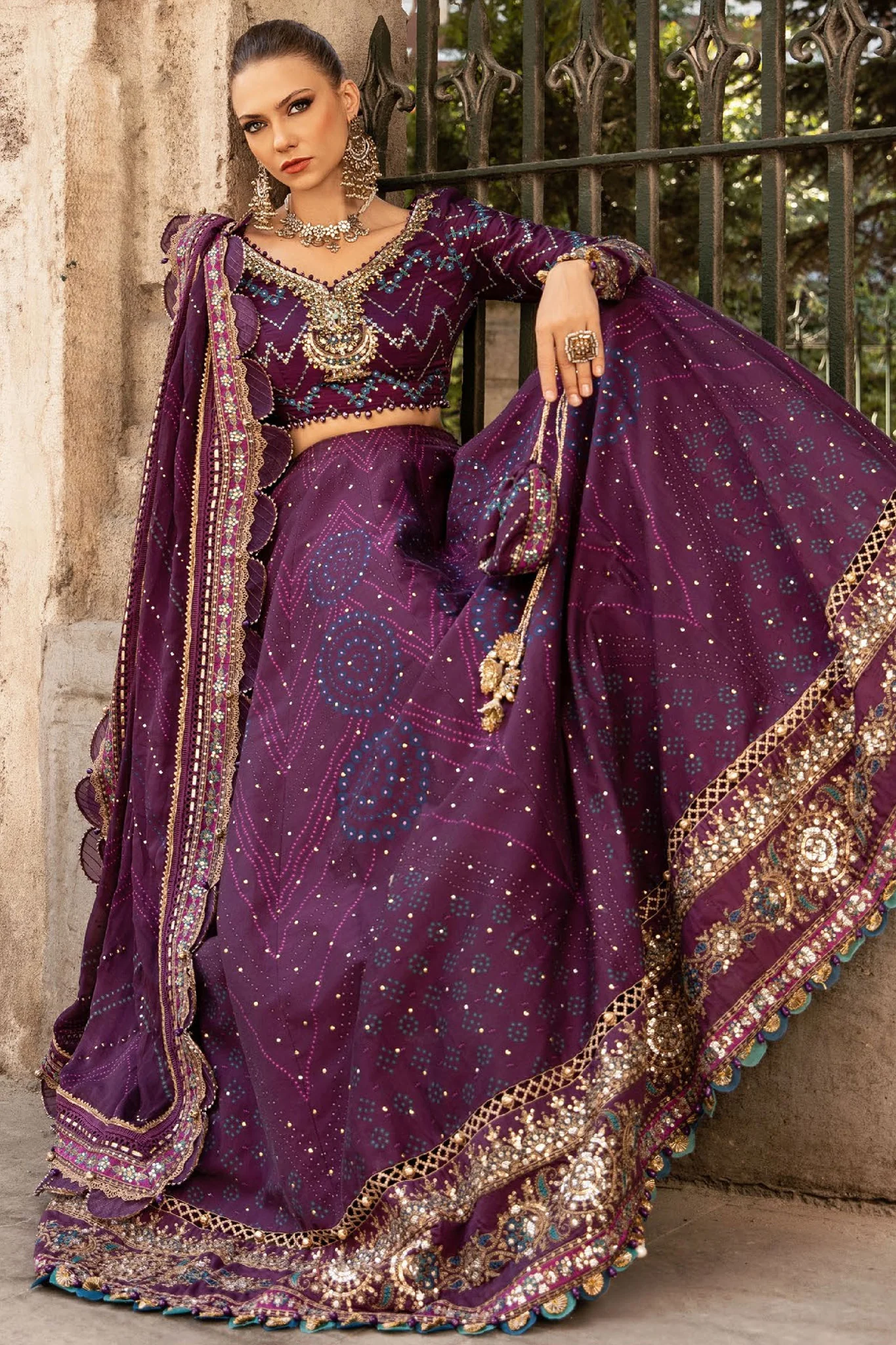 Sateen By Maria B Unstitched 3 Piece Luxury Formals Suit-CST-02 - Image 2