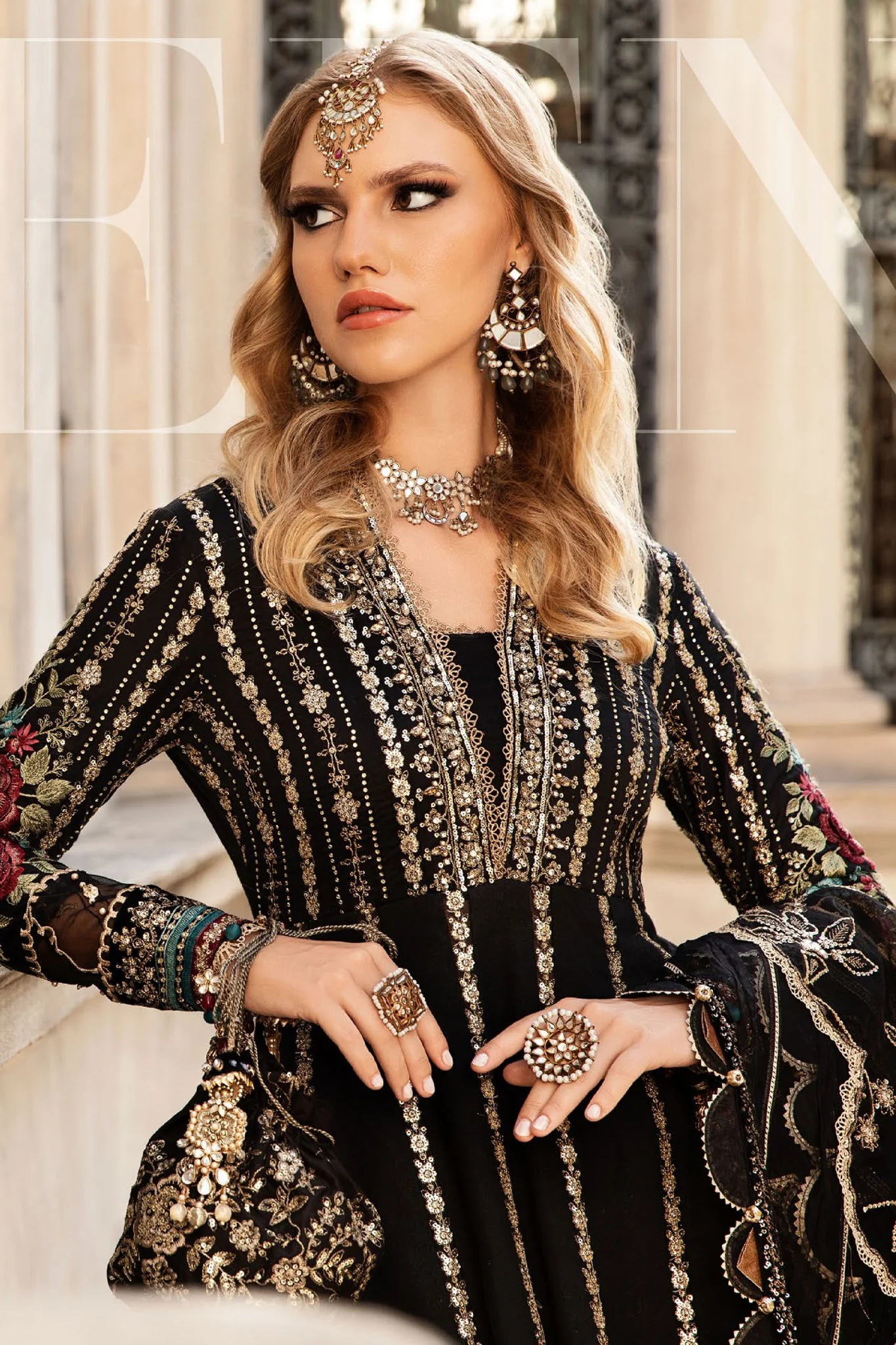 Sateen By Maria B Unstitched 3 Piece Luxury Formals Suit-CST-06 - Image 2