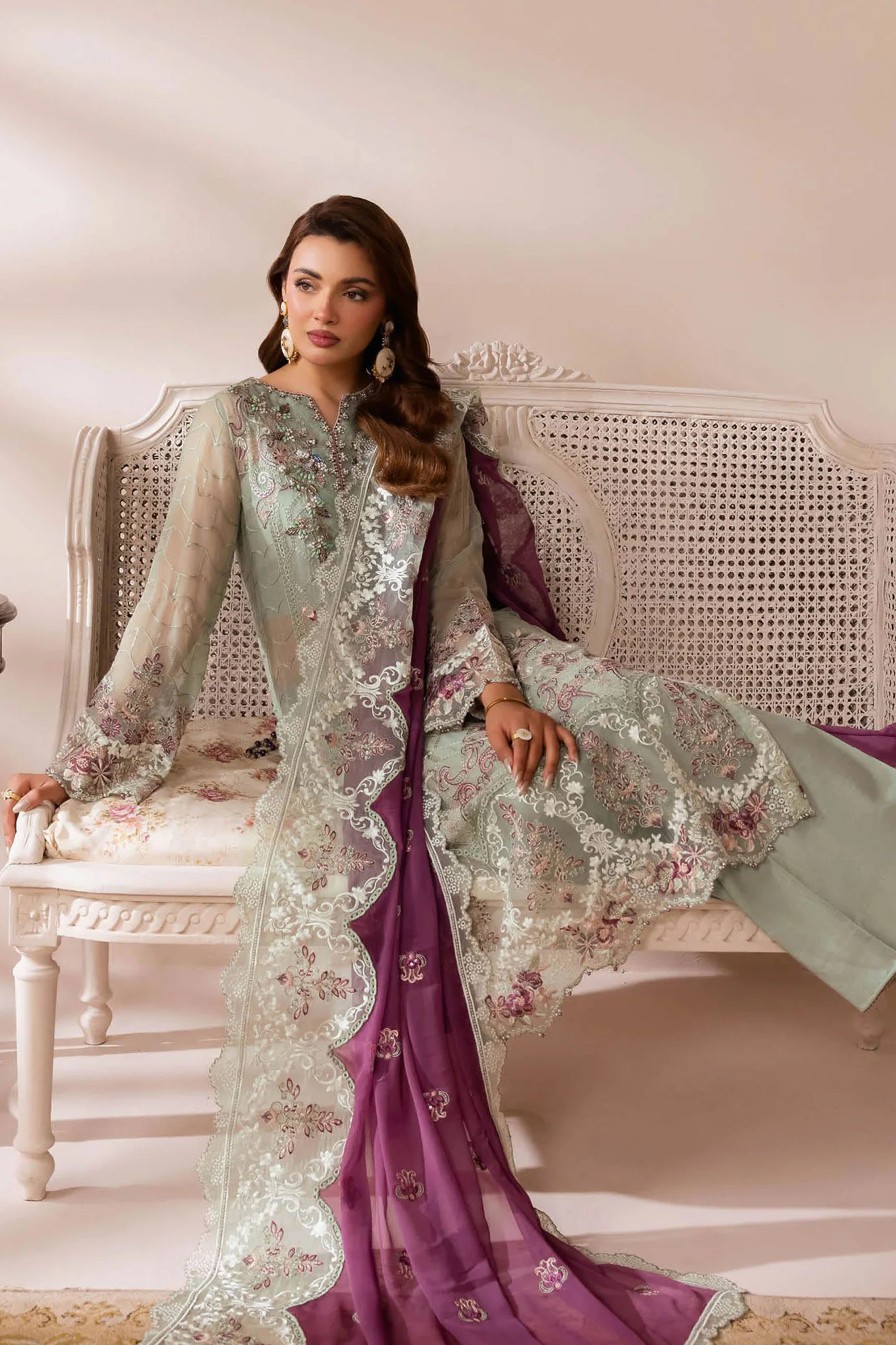 Satrangi By Ramsha Unstitched 3 Piece Premium Chiffon Vol-01 Suit-ST-104 - Image 4