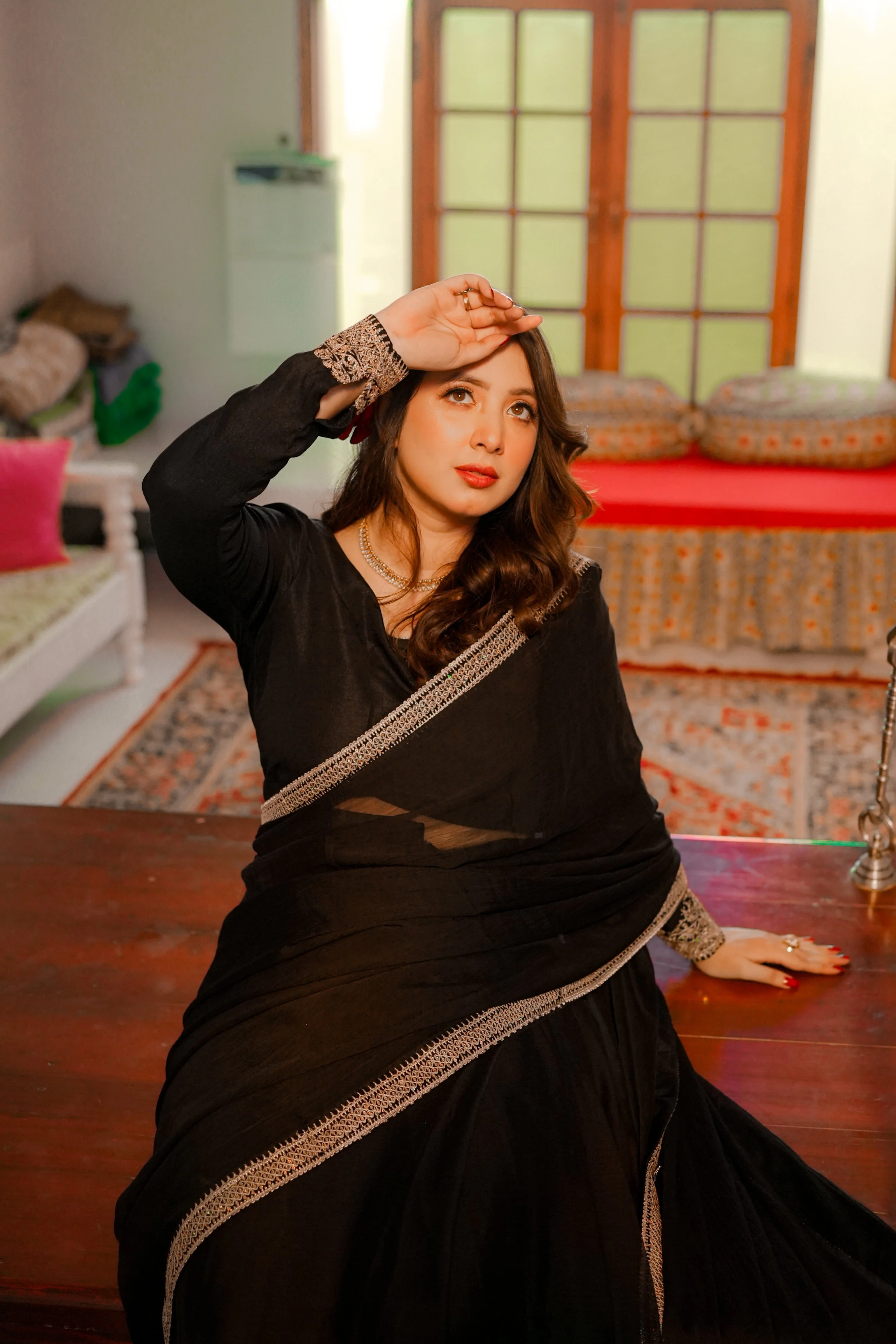 Omal By Komal Stitched 3 Piece Formals Suit-SAAYA - Image 2