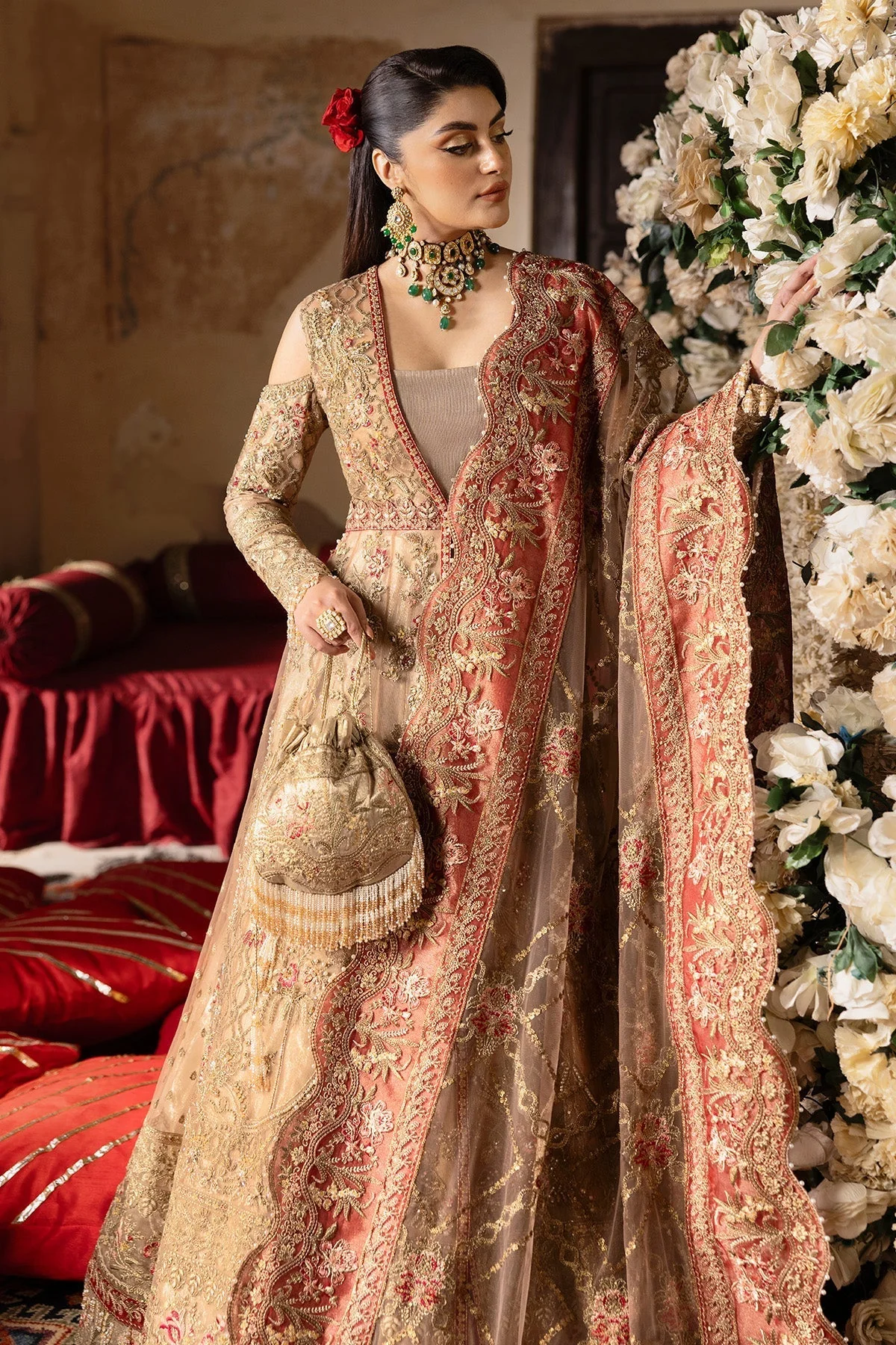 Jashn By Imrozia Serene Unstitched 3 Piece Bridal Suit-SB-37 Zarnigar - Image 2