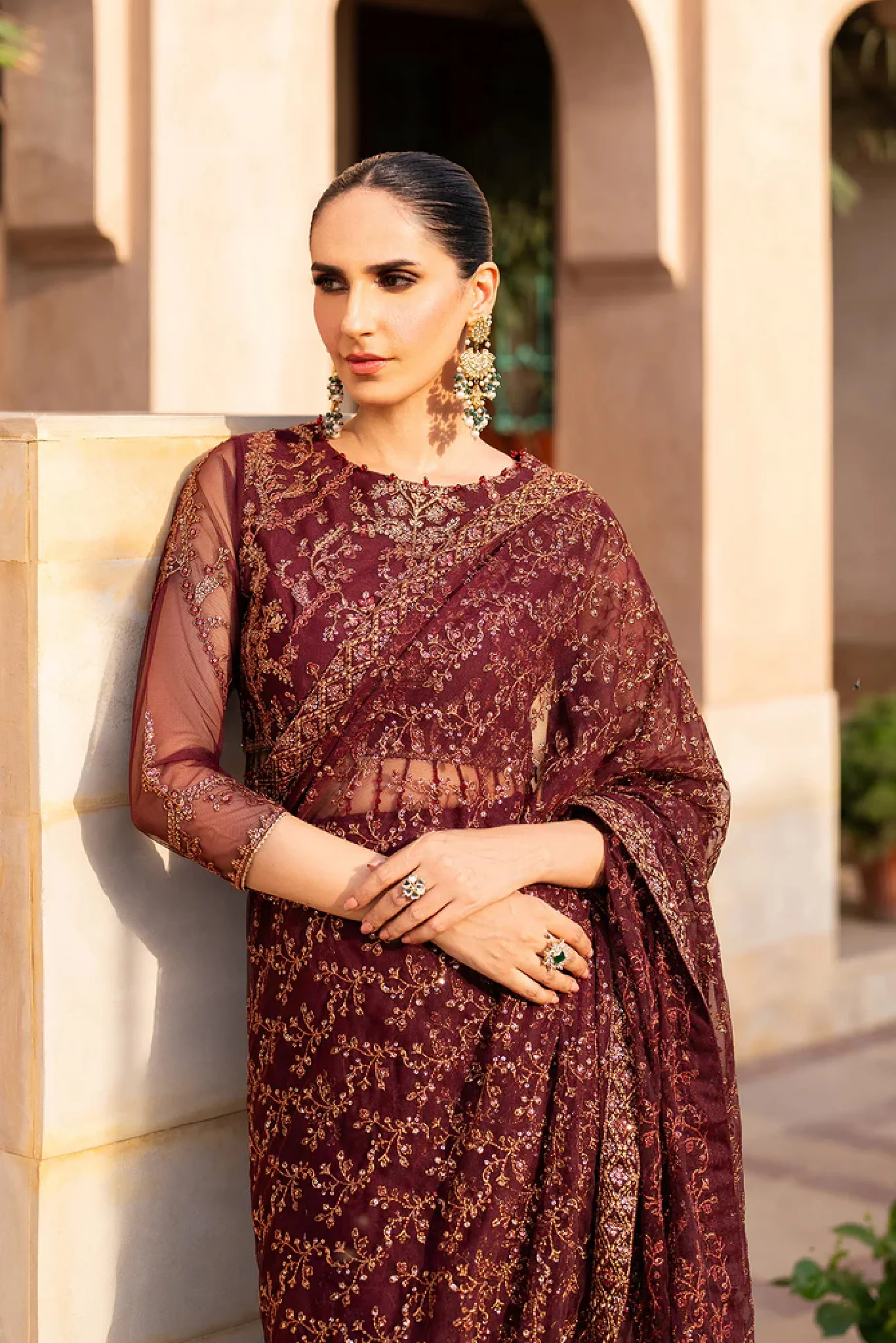 Sahiba By Zarif Unstitched 3 Piece Formals Suit-SBA-01-ELIF - Image 2