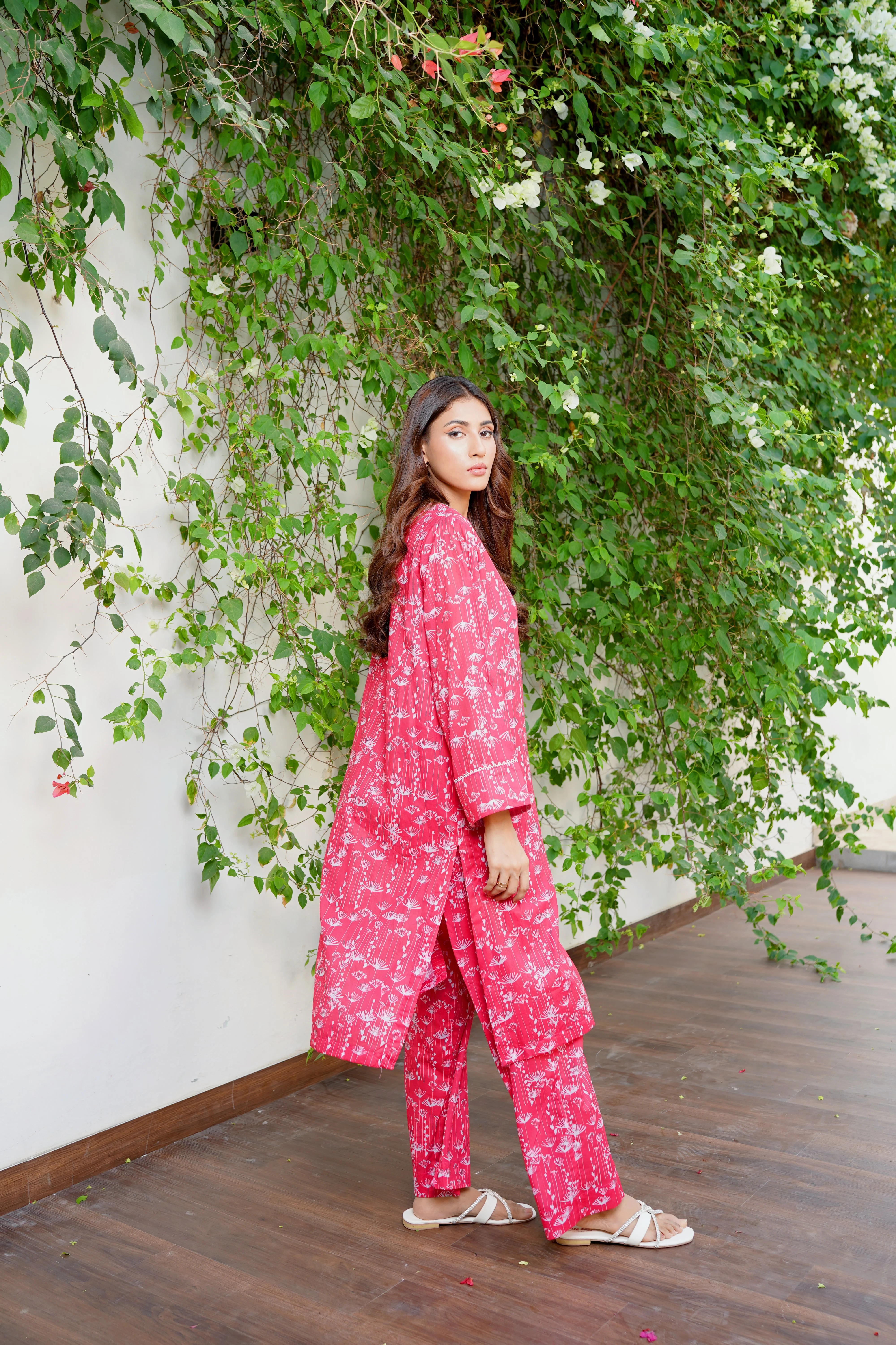 Amal Stitched 2 Piece Summer Lawn Collection-Scarlet - Image 3