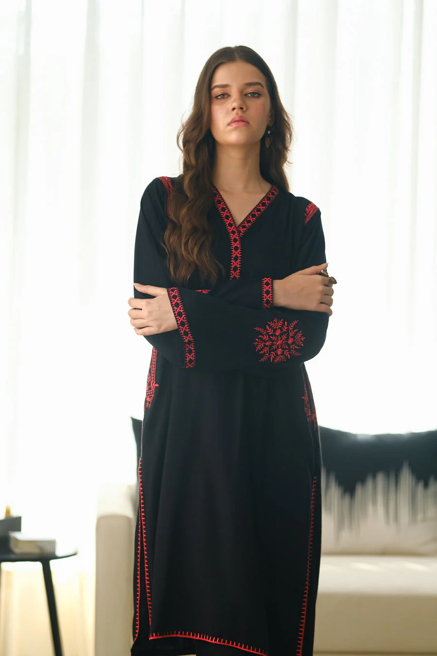 Sprinkles Stitched 2 Piece Summer Co Ord Sets Women Suit-Scarlet Elegance - 2pcs - Embroidered - Image 10