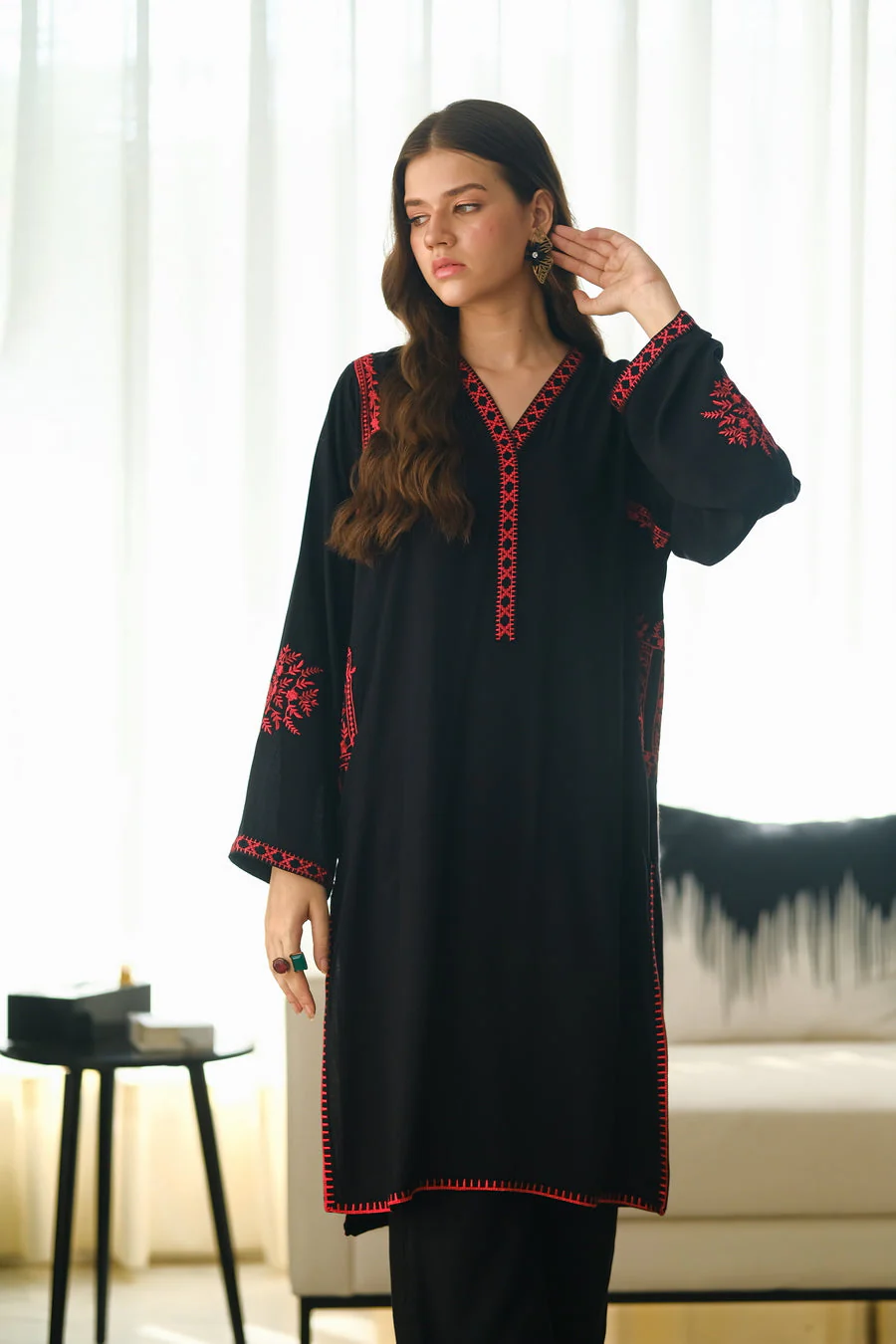 Sprinkles Stitched 2 Piece Summer Co Ord Sets Women Suit-Scarlet Elegance - 2pcs - Embroidered - Image 11