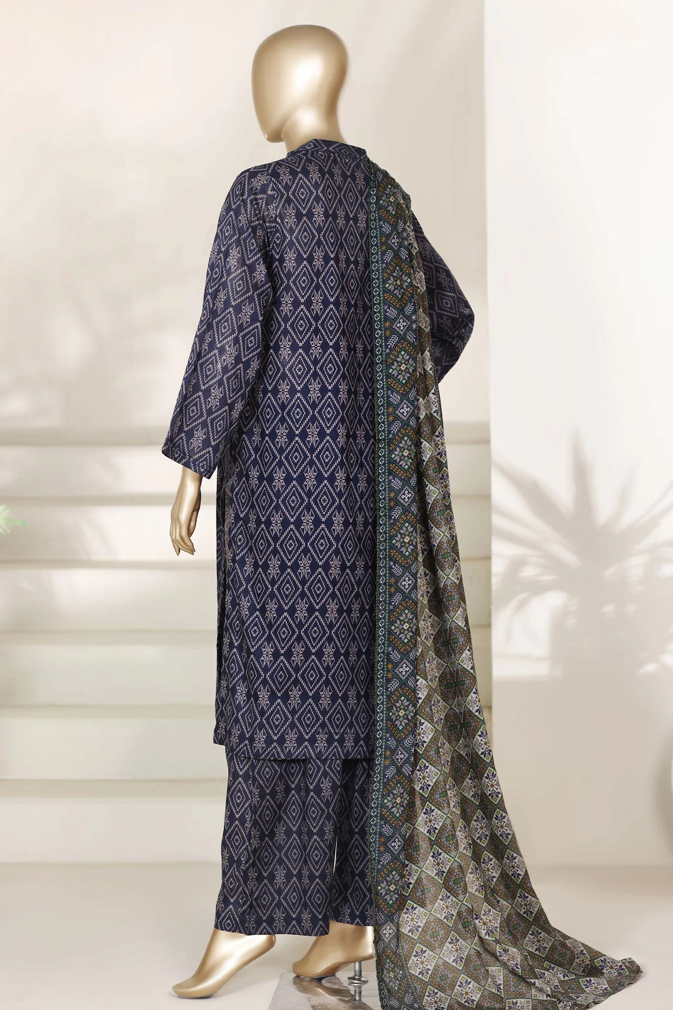 Sada Bahar Stitched 3 Piece Printed Lawn Vol-03 Suit-PR-84 A-BLUE - Image 3
