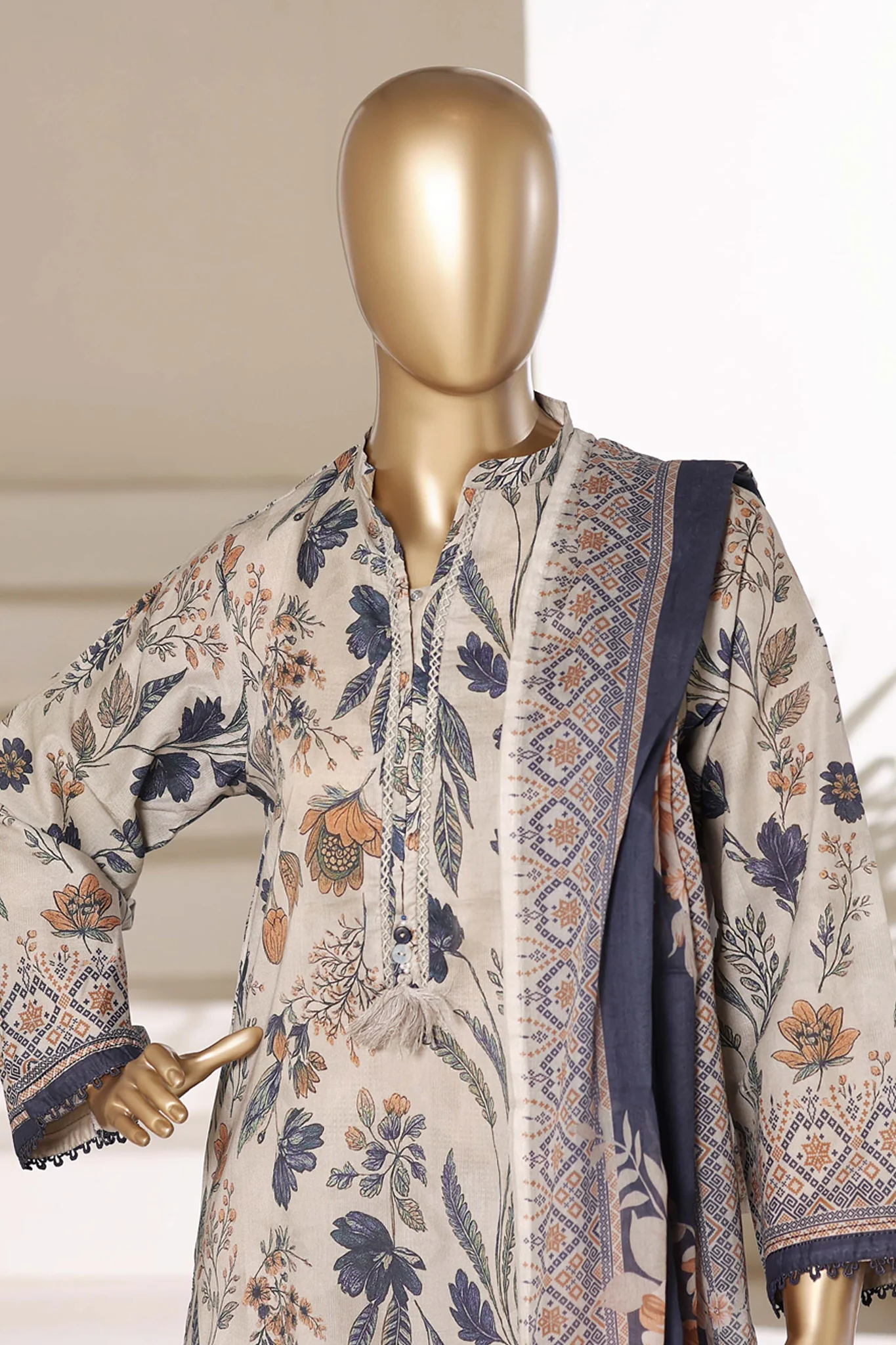 Sada Bahar Stitched 3 Piece Printed Lawn Vol-01 Suit-PR-4482 SKIN - Image 3