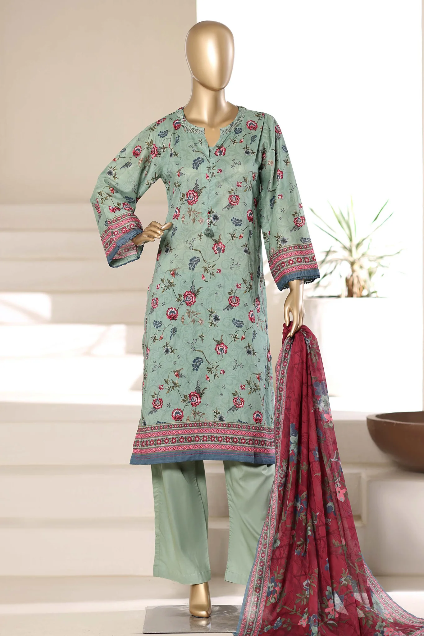 Sada Bahar Stitched 3 Piece Printed Lawn Vol-01 Suit-PR-4520 PISTA