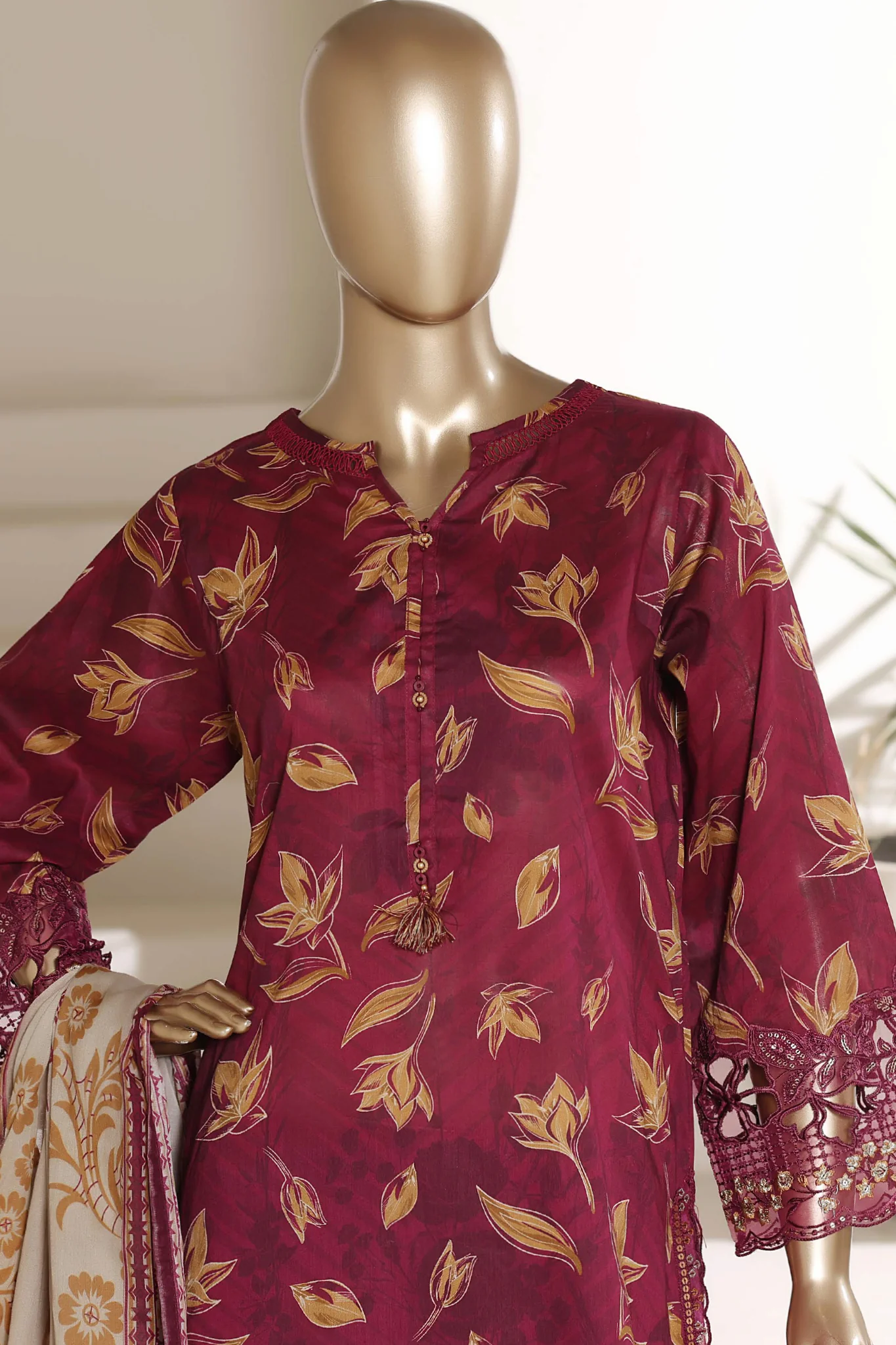 Malika By Sada Bahar Stitched 3 Piece Emb Lawn With Shalwar Suit-D-5085-MARJANDA - Image 2