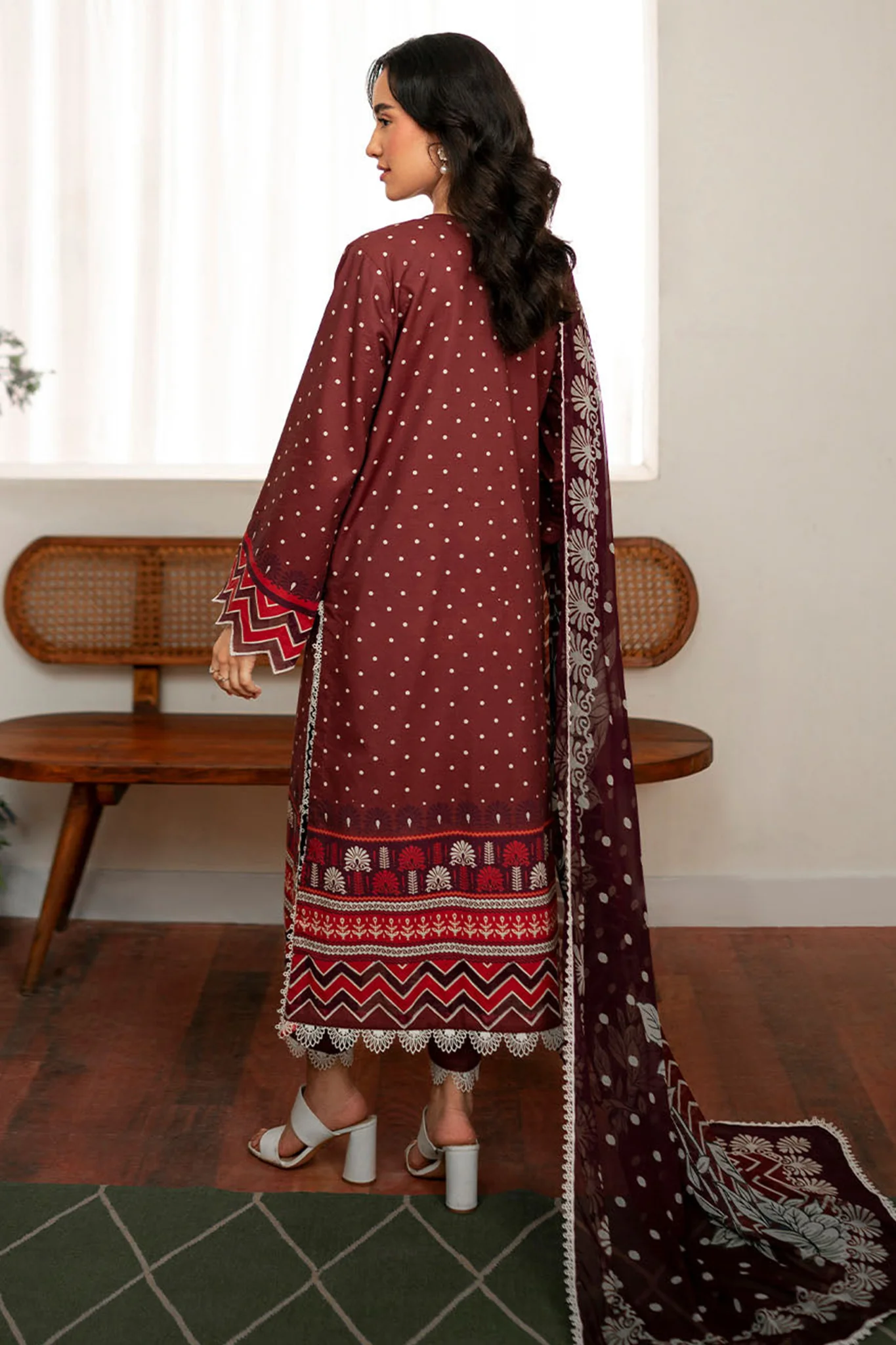 Selene By Roheenaz Unstitched 3 Piece Printed Cambric Fall Suit-RNP-01-B-Nova - Image 2