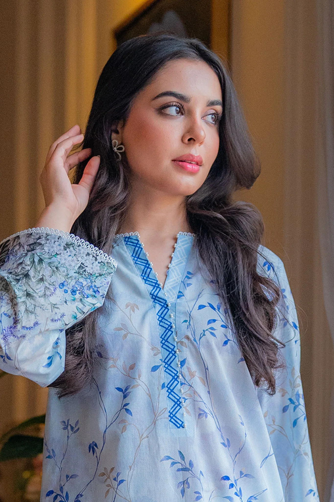 Selene By Sahar Unstitched 1 Piece Printed Lawn Vol-02 Suit-SL-25-V1-03 - Image 2