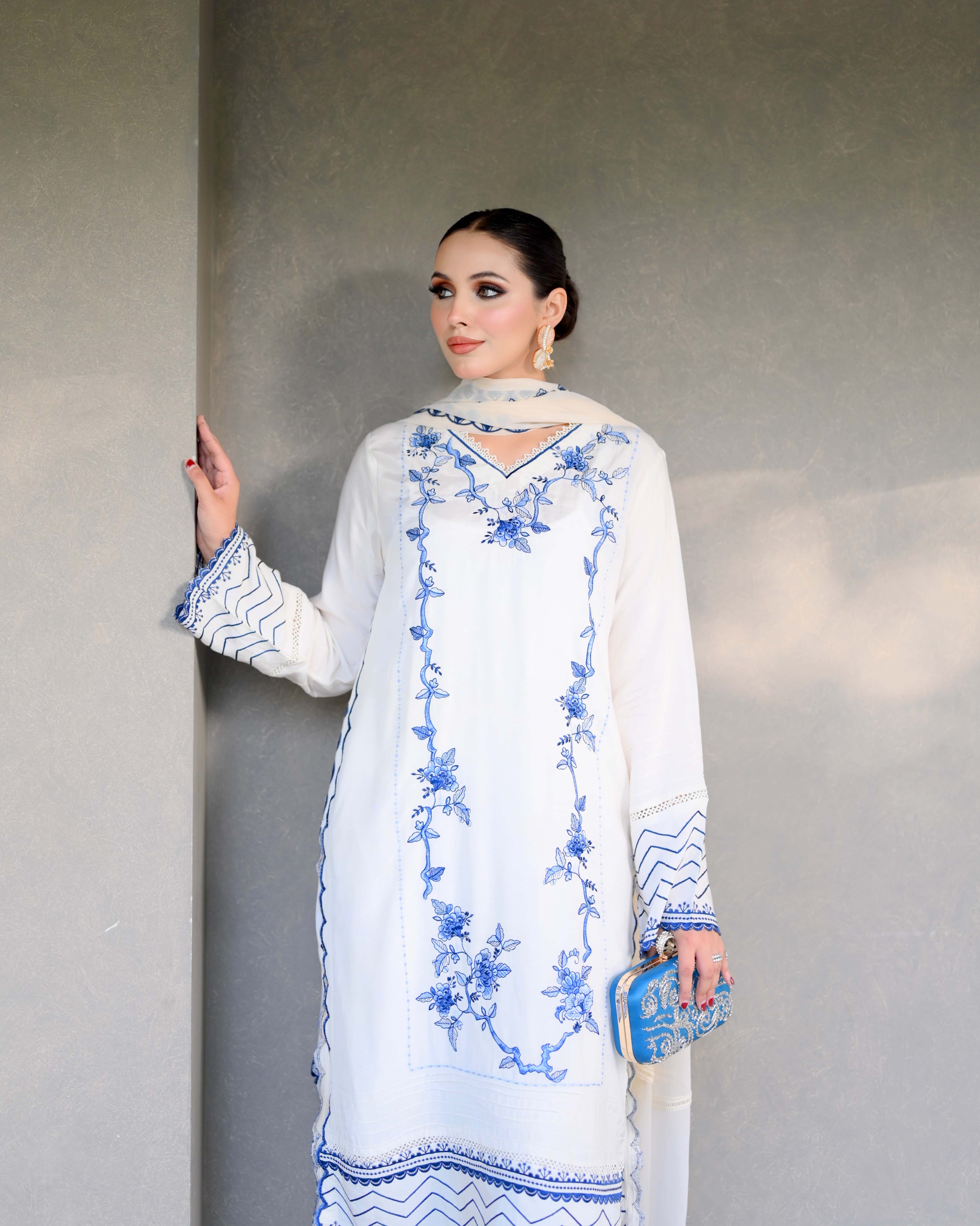 Zayne By Mashrib Stitched Summer Vol-01 Suit-Selene - 3pc - Image 5