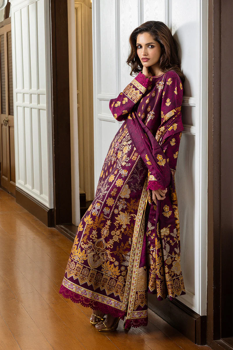Seraph Hemline By Mushq Unstitched 3 Piece Jacquard Lawn Collection-HML-04-Eleanor - Image 3