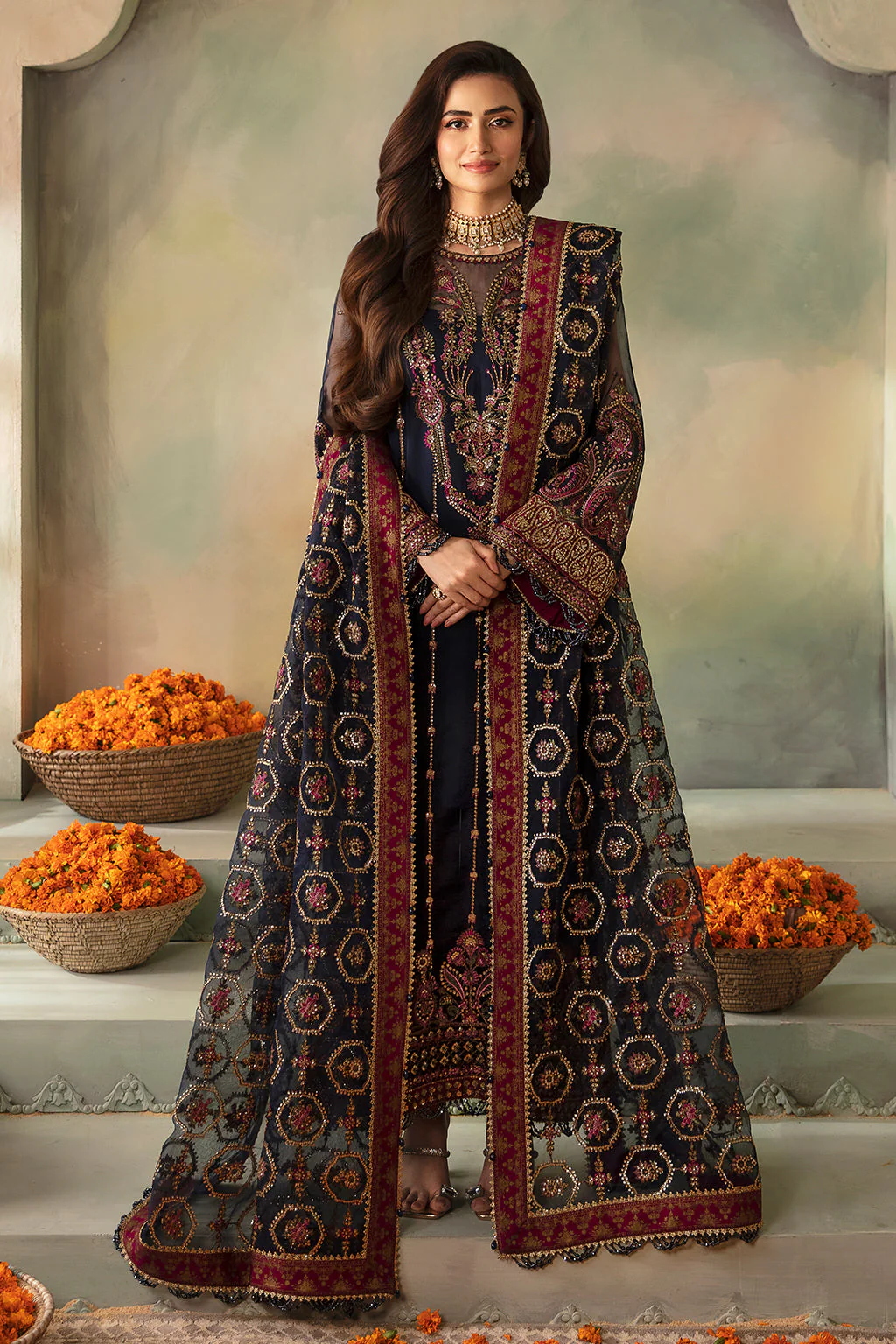 Elena By Meeral Unstitched 3 Piece Wedding Formals Suit-Seren