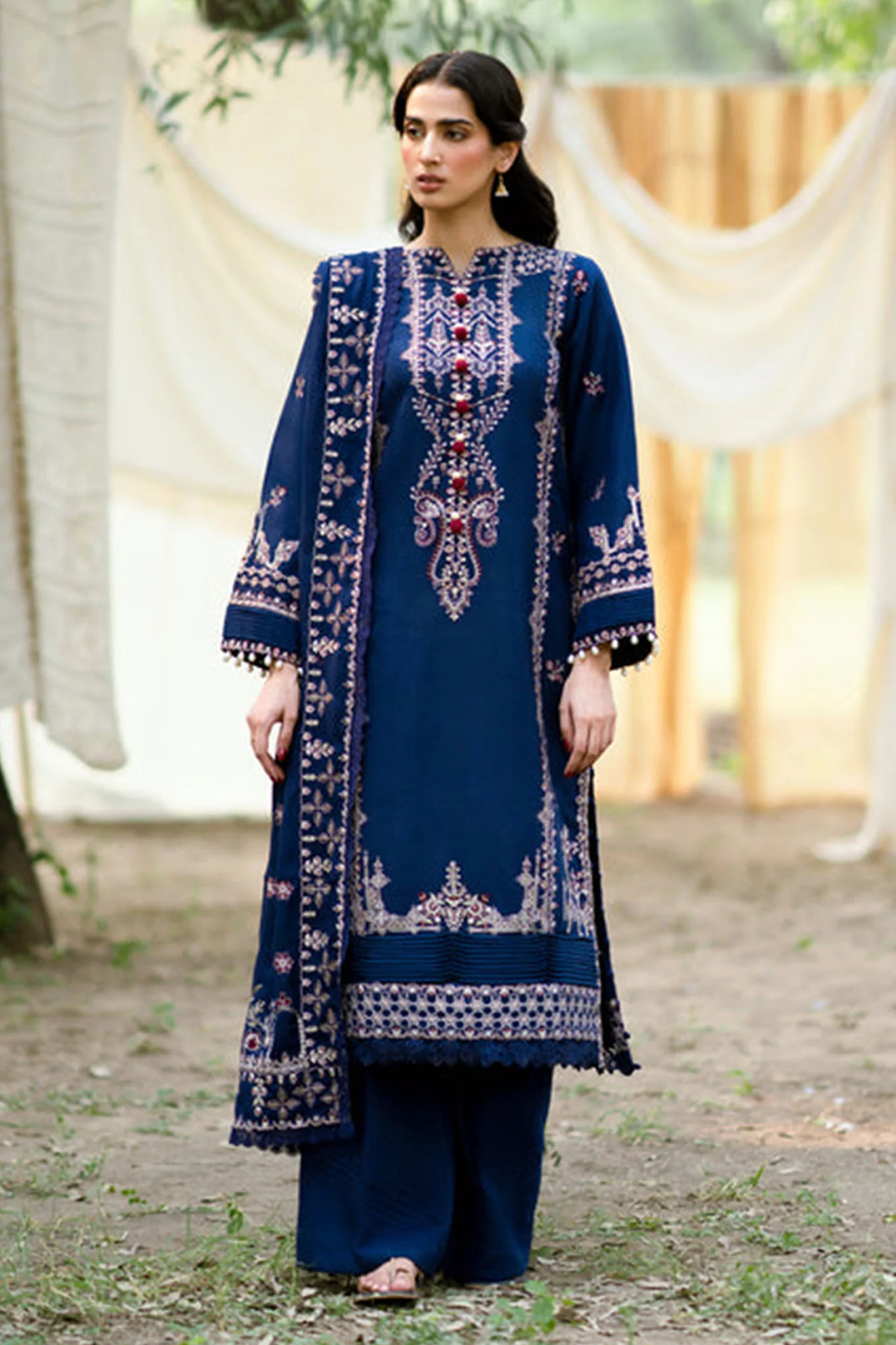 Serenity By Florents Unstitched 3 Piece Winter Shawl Suit-FSS-03-B