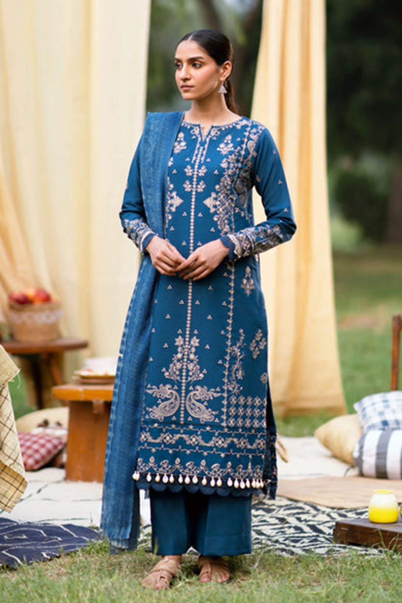 Serenity By Florents Unstitched 3 Piece Winter Shawl Suit-FSS-05-A