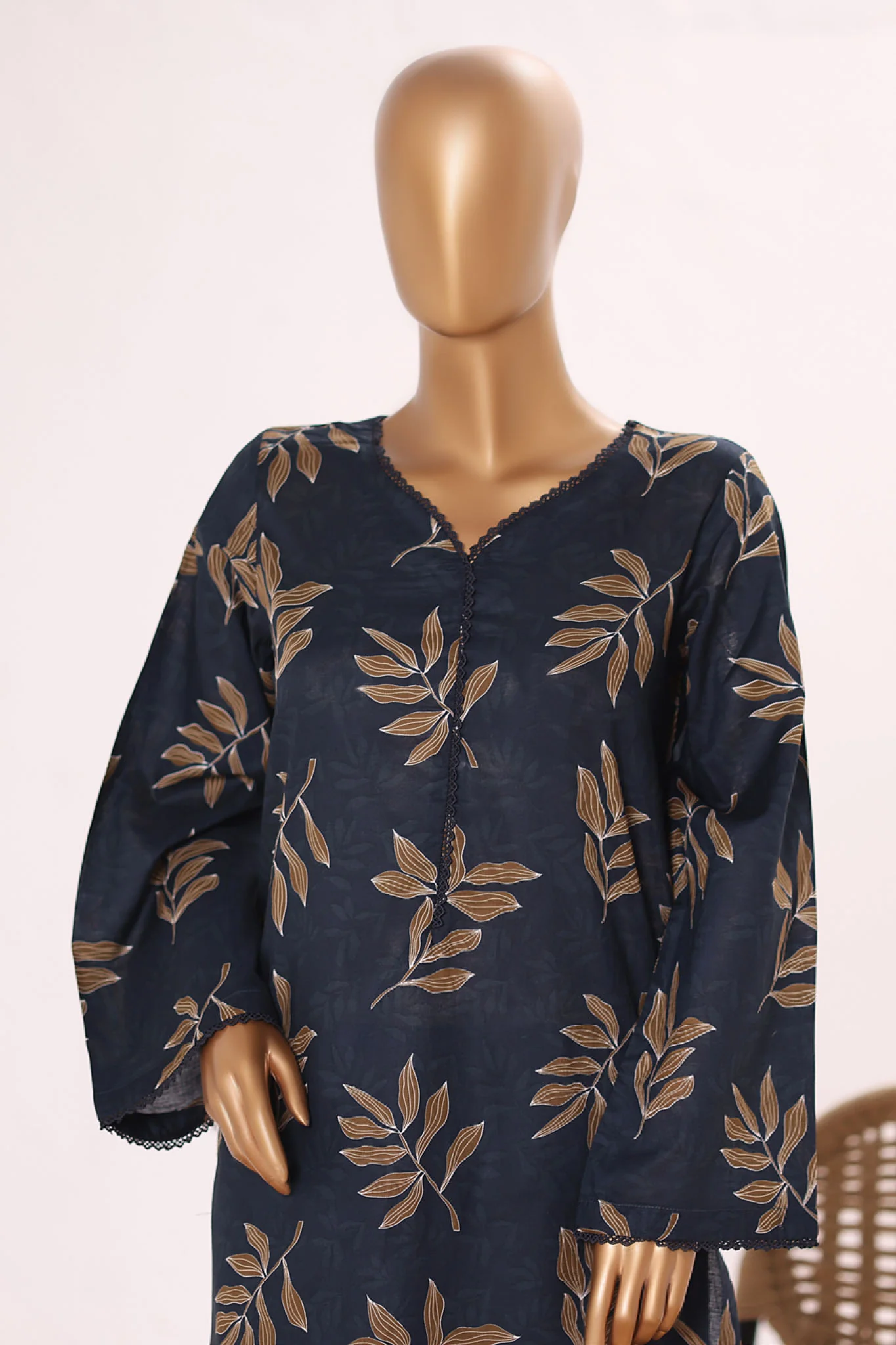 Bin Saeed Stitched 2 Piece Exclusive Printed Cotton Suit-NSM-2503-Black - Image 2