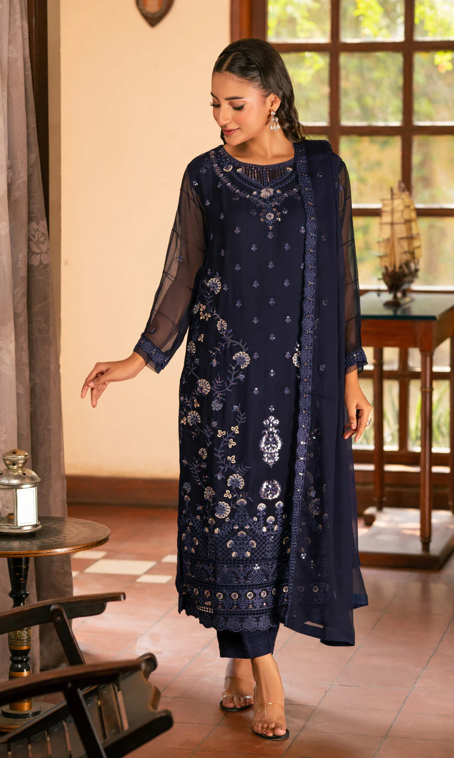 Shamooz Stitched 3 Piece Formals Collection'2025-Cobalt SE-042 - Image 5