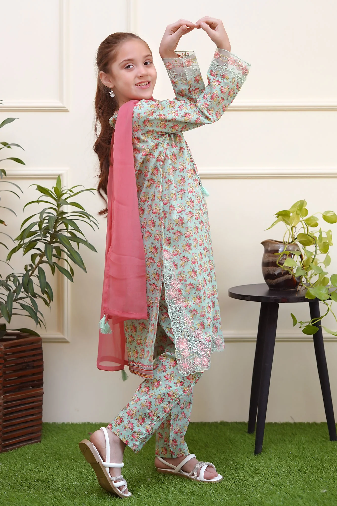 Shanzey Stitched 3 Piece Cutwork Spring Emb Lawn Collection-SHK-3704 - Image 3