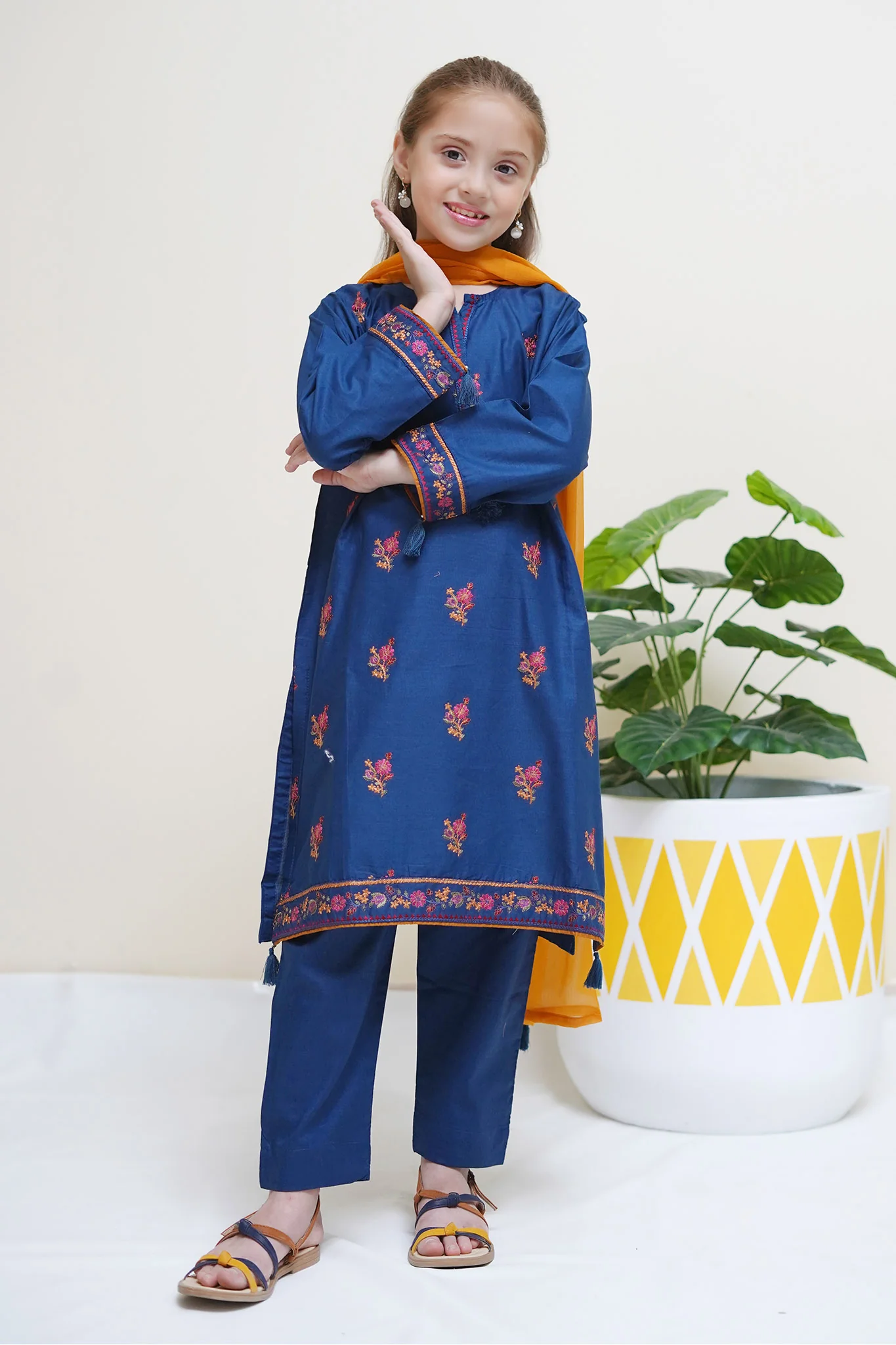 Shanzey Stitched 3 Piece Festive Emb Cotton Vol-02 Suit-SHK-2511 - Image 5