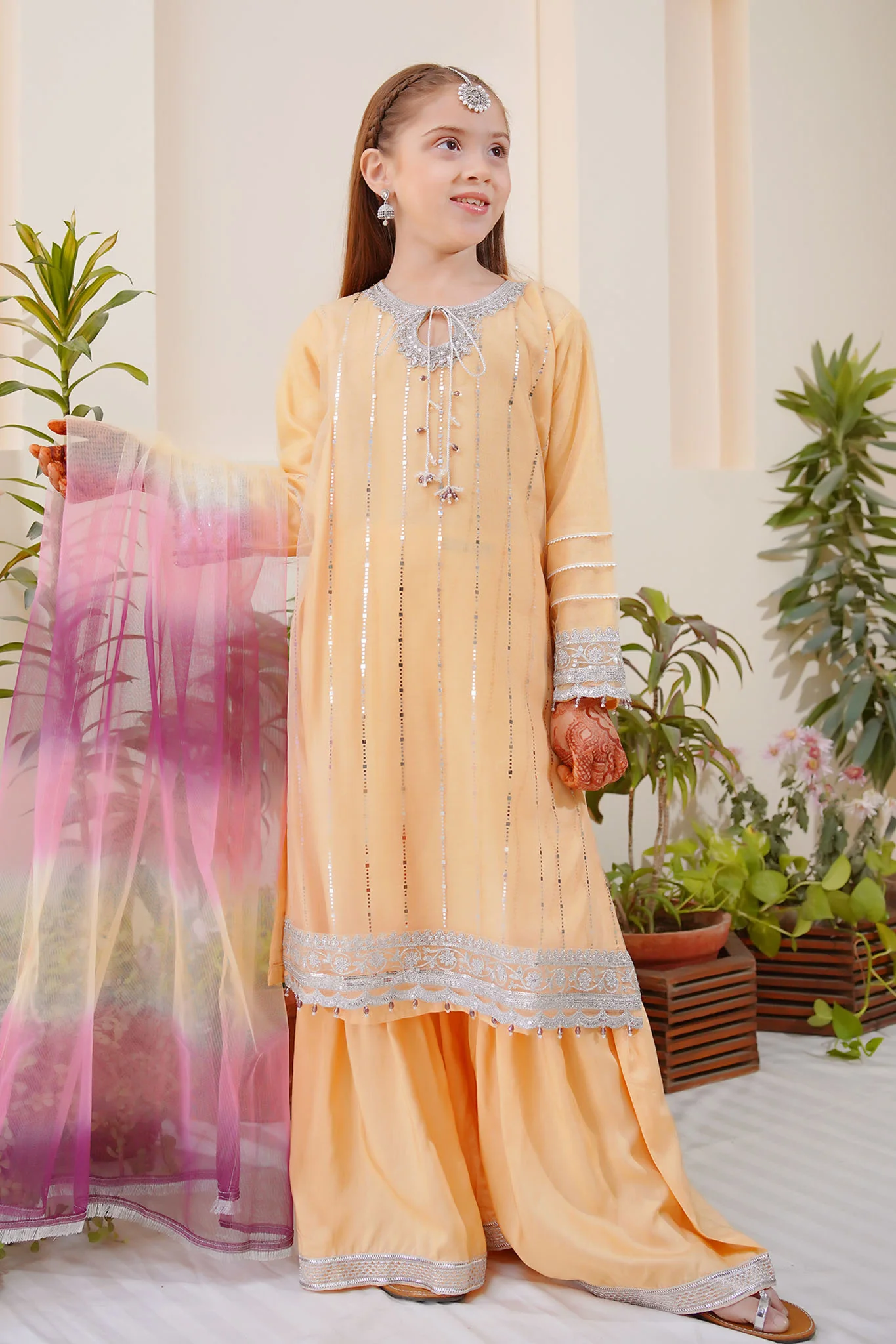 Shanzey Stitched 3 Piece Meethi Eid Formal Edit 1 Suit-SHK-3804-Golden - Image 4