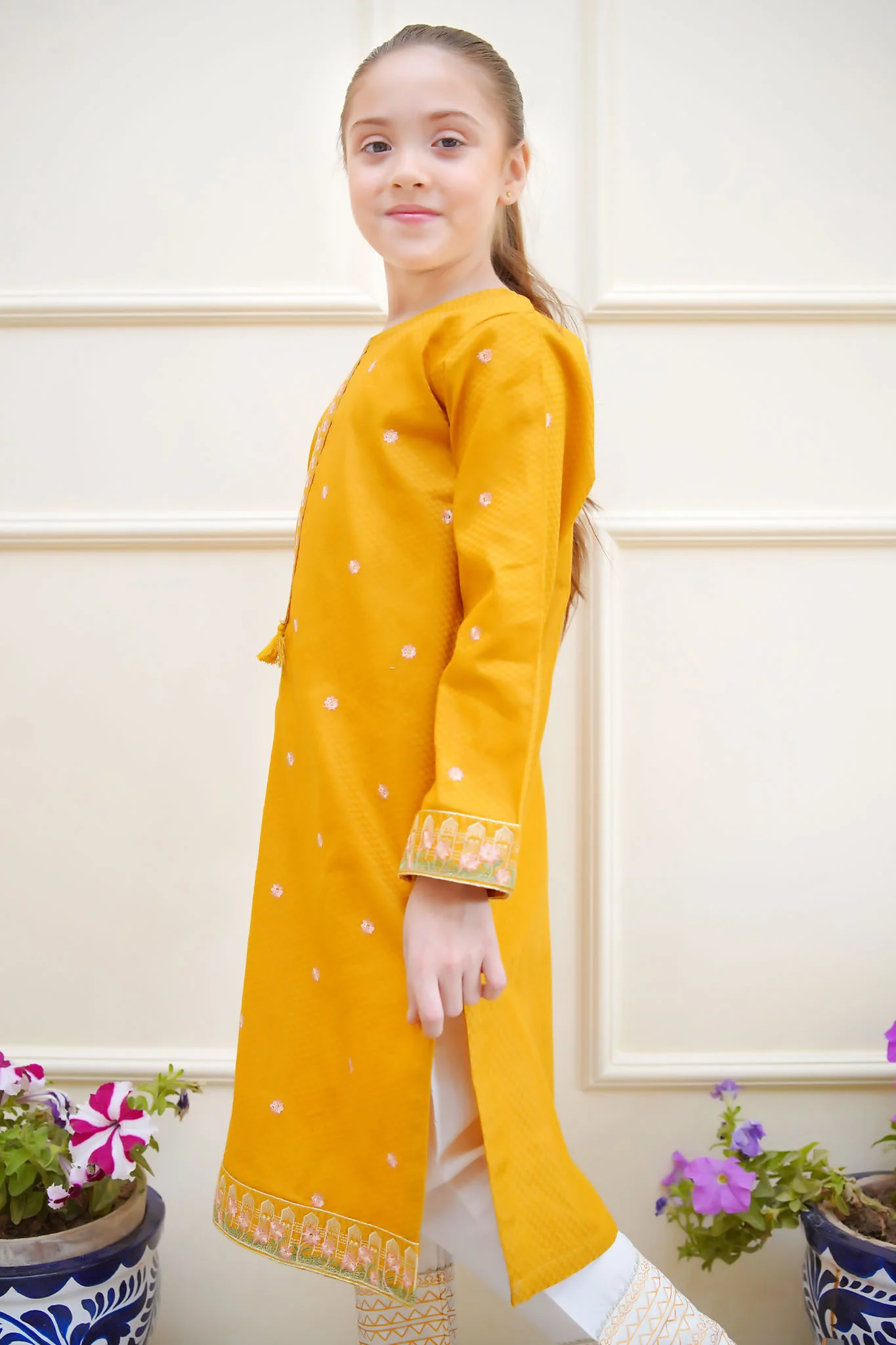 Rang e Eid Shanzey Stitched Jacquard Kurti Suit-SHK-4215 - Image 4