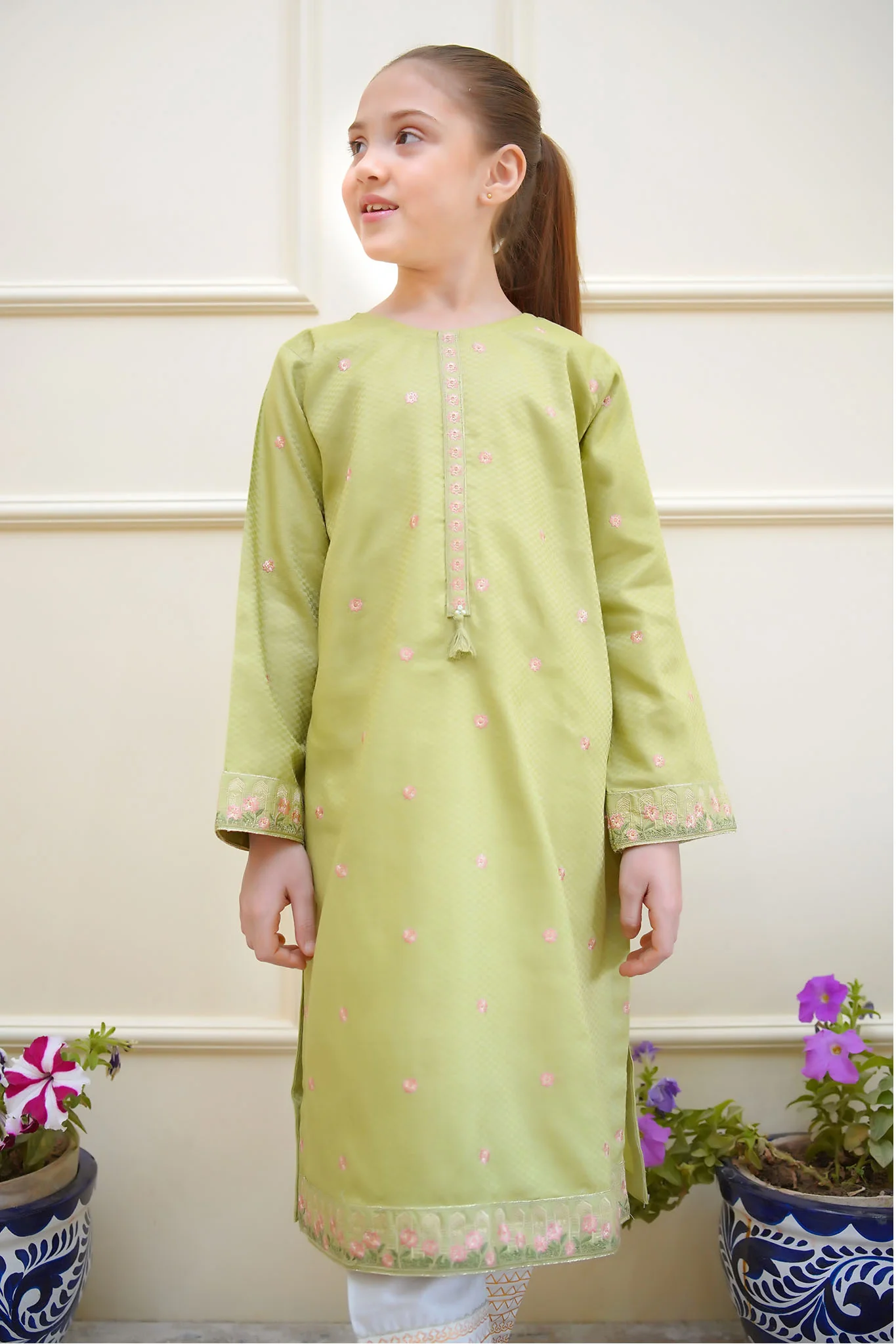 Rang e Eid Shanzey Stitched Jacquard Kurti Suit-SHK-4216 - Image 4