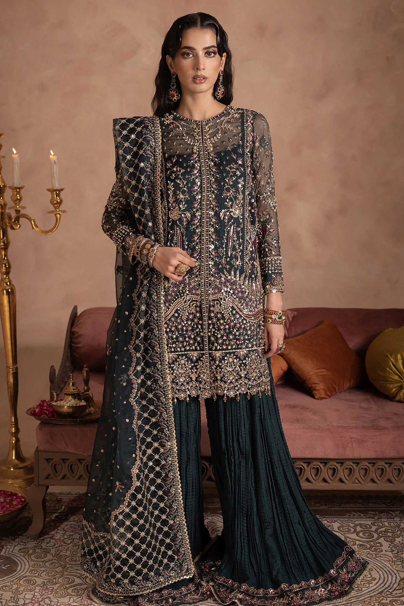Shagun By Anayra Amal Unstitched 3 Piece Wedding Luxe Edit-Shehnai