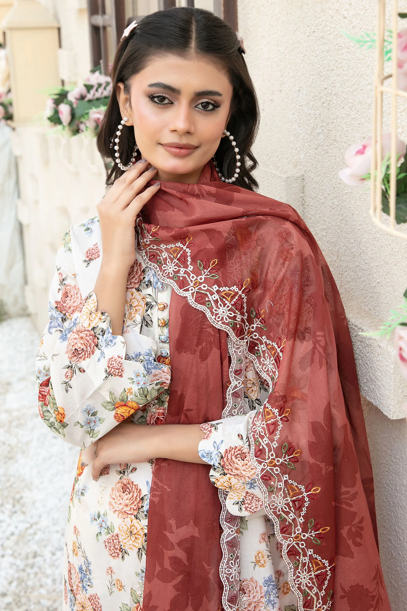 Shehrnaaz By Tawakkal Unstitched 3 Piece Emb Lawn Suit-D-2954 - Image 3