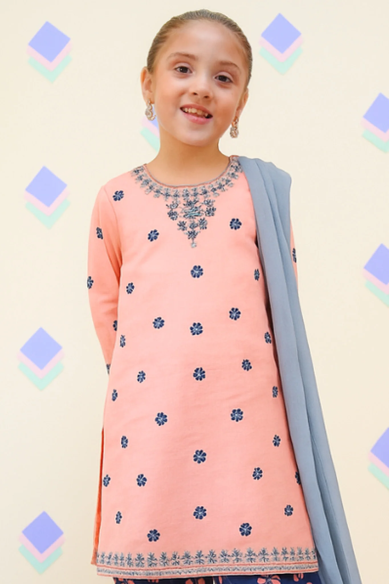Shanzey Stitched 3 Piece Emb Lawn Farshi Edit Suit-SHK-4437 - Image 4
