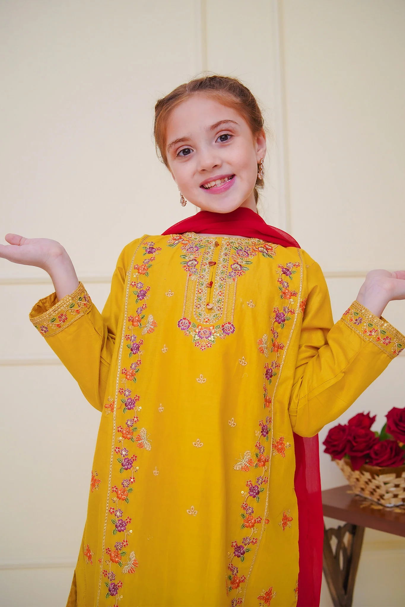 Shanzey Stitched 3 Piece Emb Cambric Edit Summer Suit-SHK-4604 - Image 2
