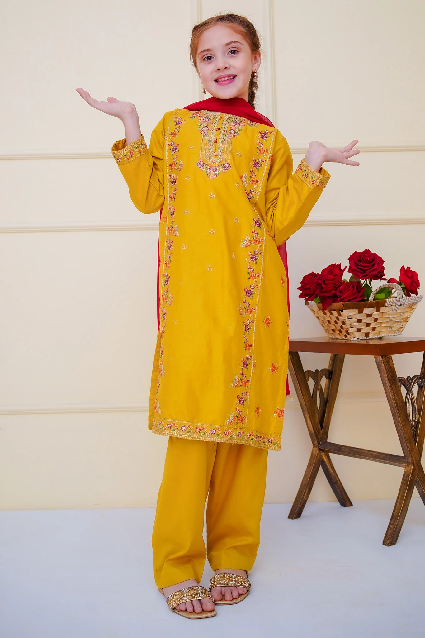 Shanzey Stitched 3 Piece Emb Cambric Edit Summer Suit-SHK-4604 - Image 3