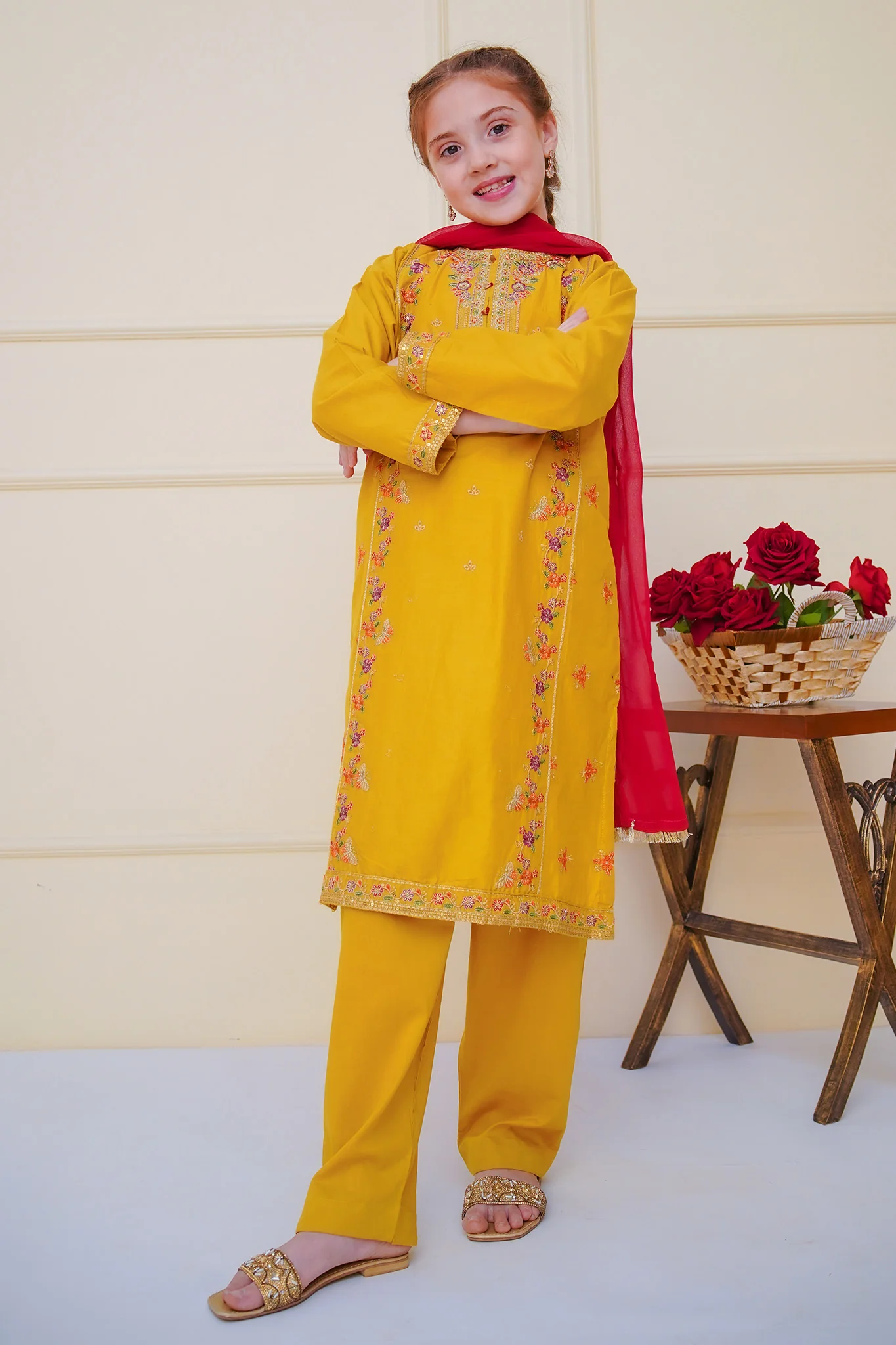 Shanzey Stitched 3 Piece Emb Cambric Edit Summer Suit-SHK-4604 - Image 4