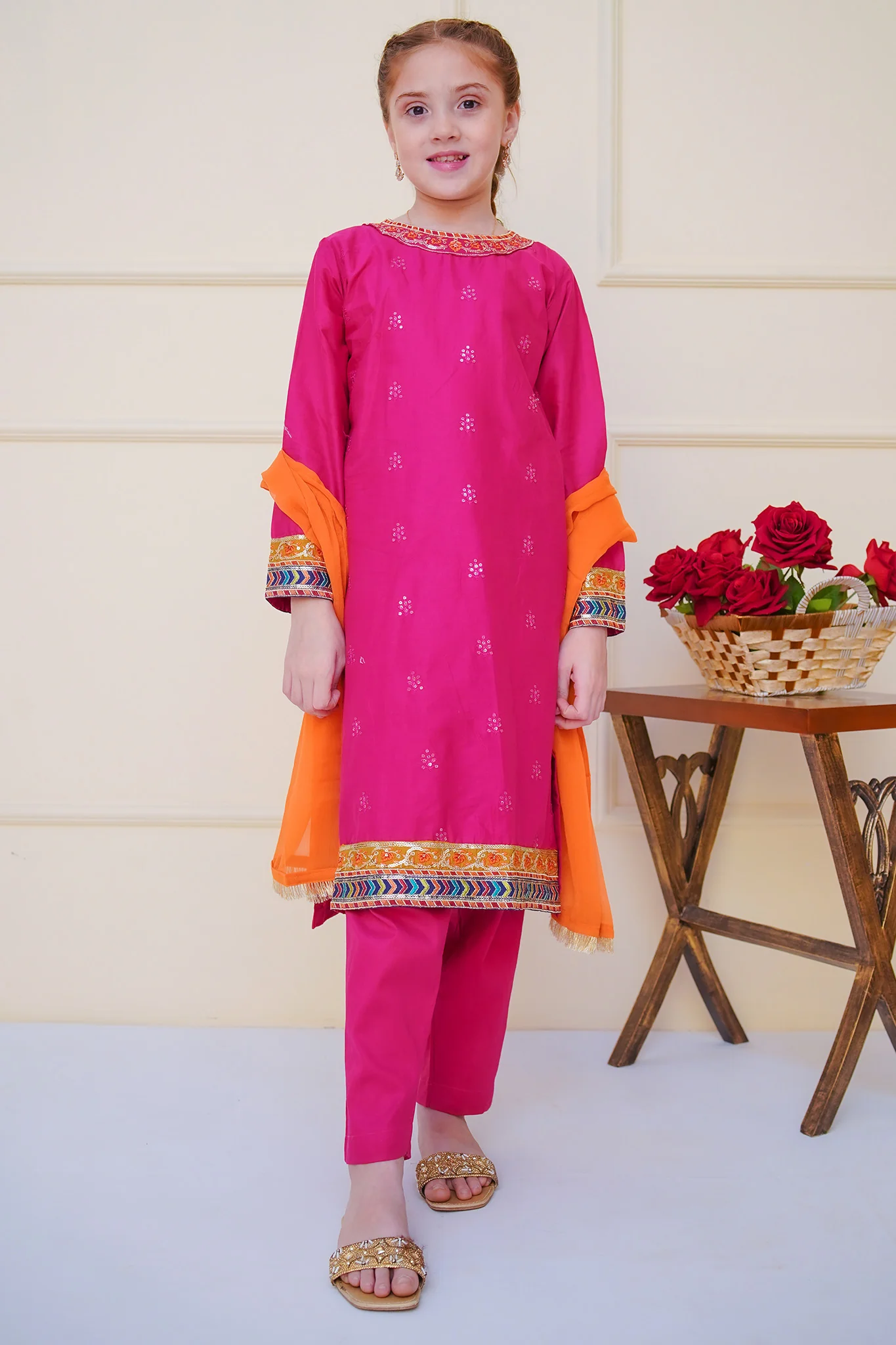 Shanzey Stitched 3 Piece Emb Cambric Edit Summer Suit-SHK-4606