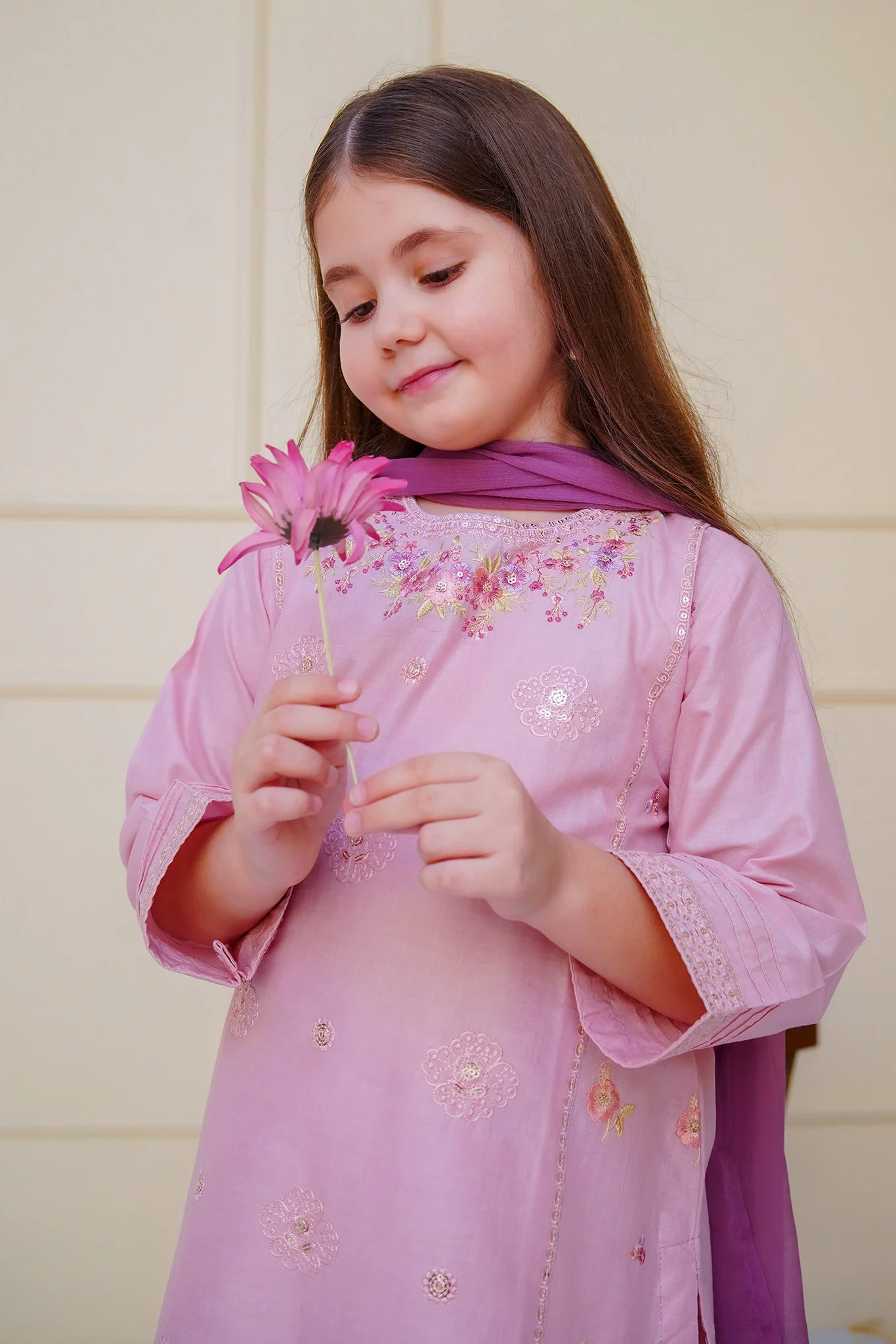 Shanzey Stitched 3 Piece Emb Cambric Edit Summer Suit-SHK-4608 - Image 2