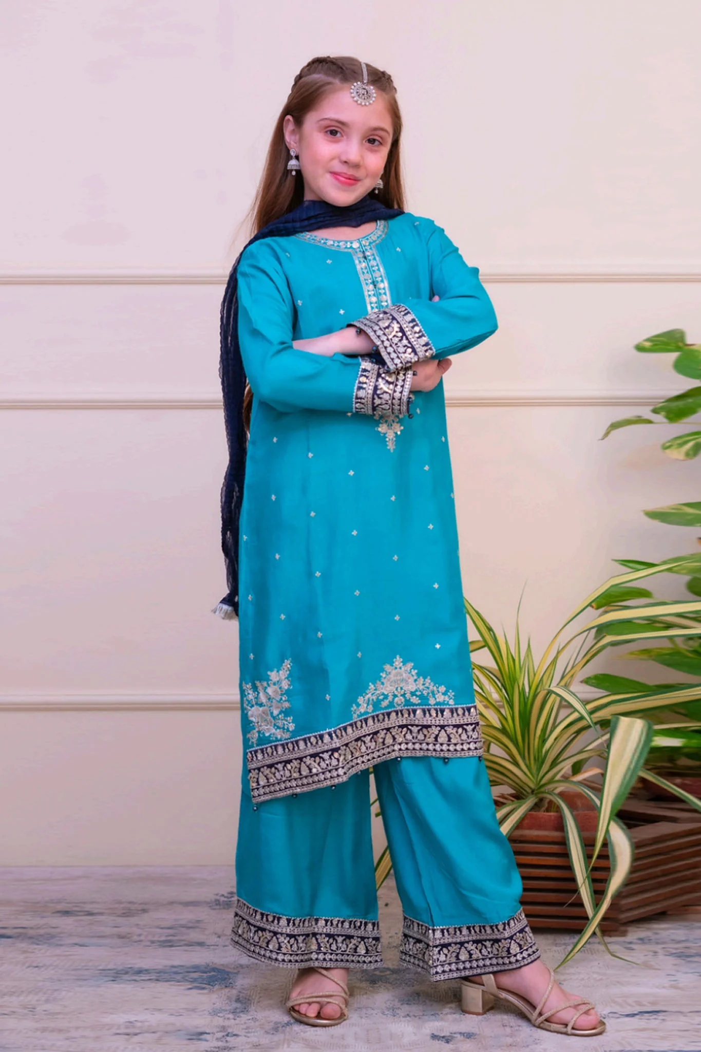 Shanzey Stitched 3 Piece Luxe Raw Silk Edit Formals Suit-SHK-4806-Sea Green - Image 3
