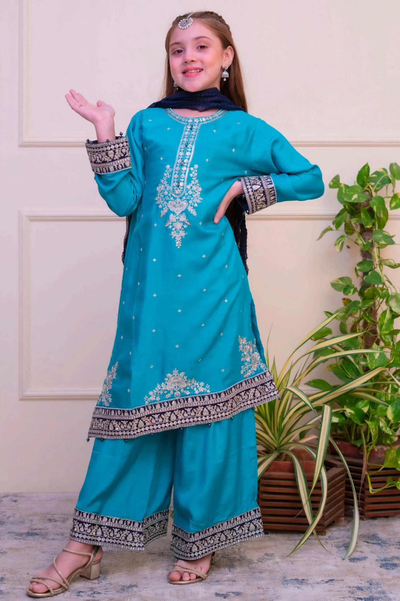 Shanzey Stitched 3 Piece Luxe Raw Silk Edit Formals Suit-SHK-4806-Sea Green - Image 5