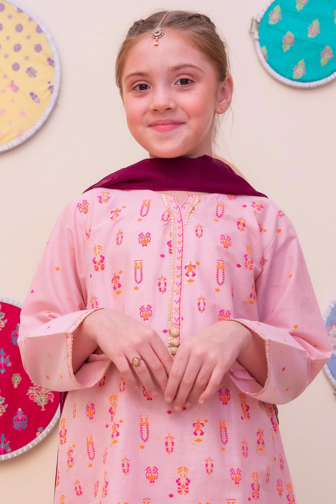 Shanzey Girls Stitched 3 Piece Printed Cambric Pret Suit-SHK-4904 - Image 3