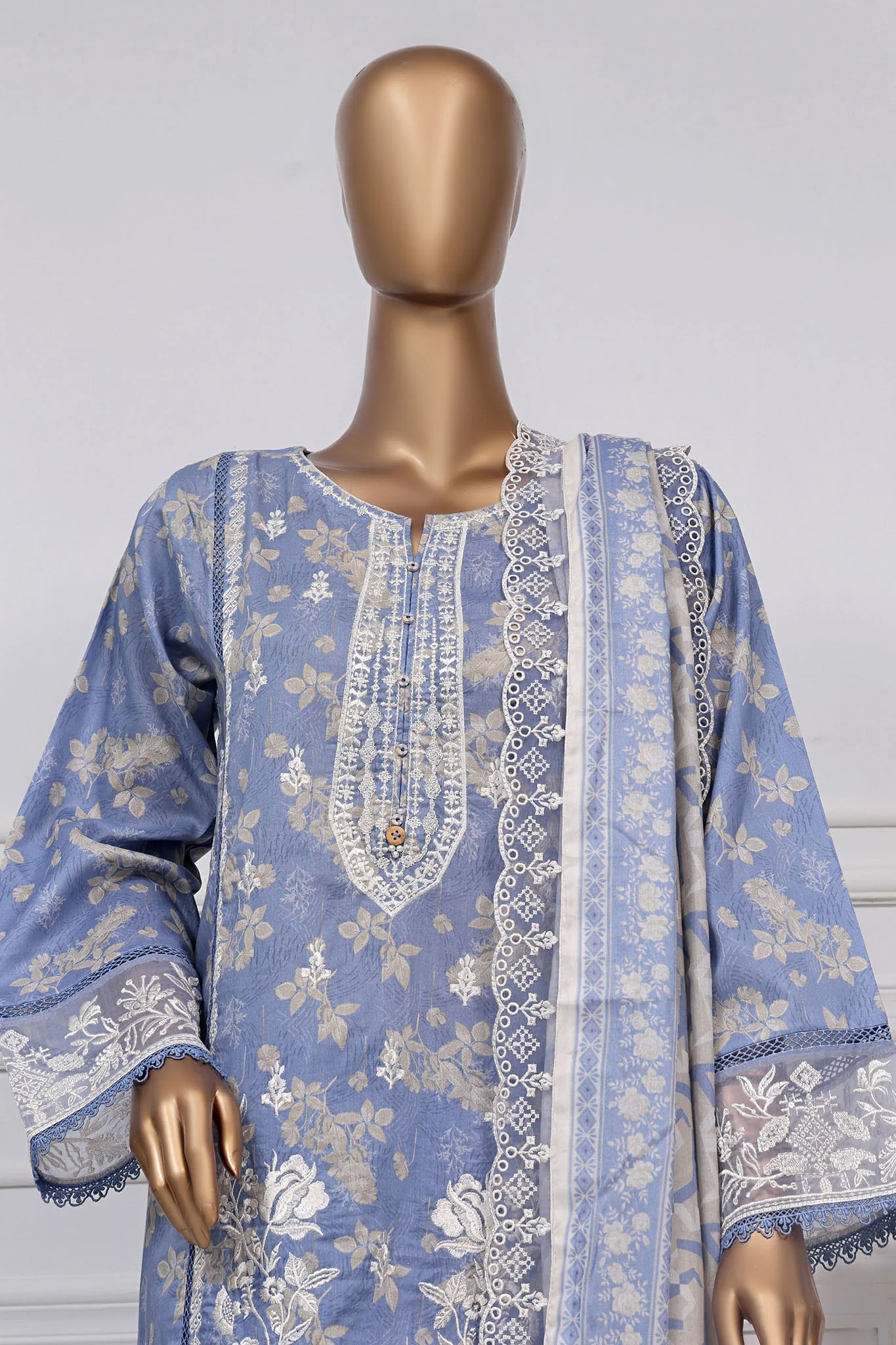Signature By Sada Bahar Stitched 3 Piece Festive Emb Lawn Suit-PR-5284-Lilac - Image 2