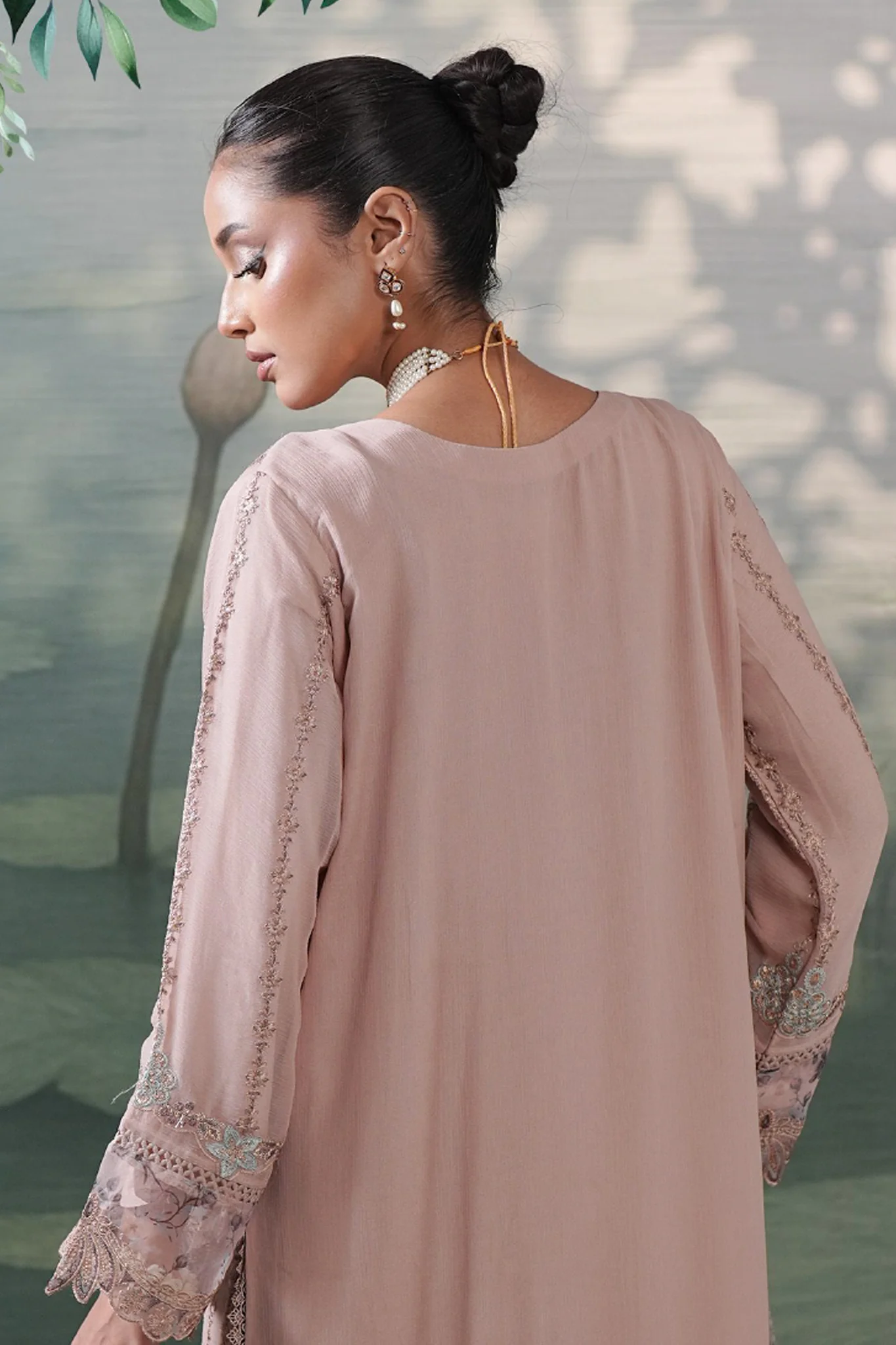 Silvana By Guzel Stitched 3 Piece Luxury Chiffon Suit-05-Zephira - Image 3