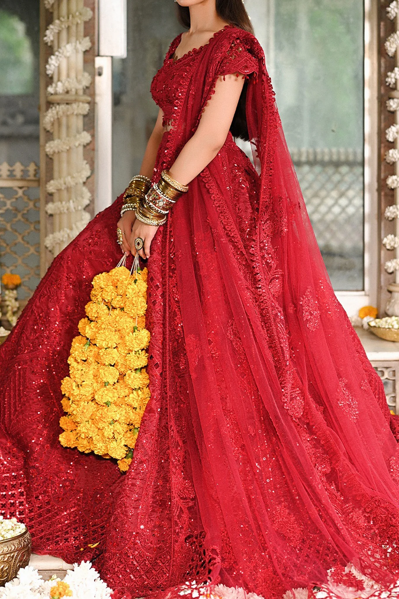 Singhar by Qalamkar Unstitched 3 Piece Wedding Formals Suit-RF-01-Muskaan - Image 2