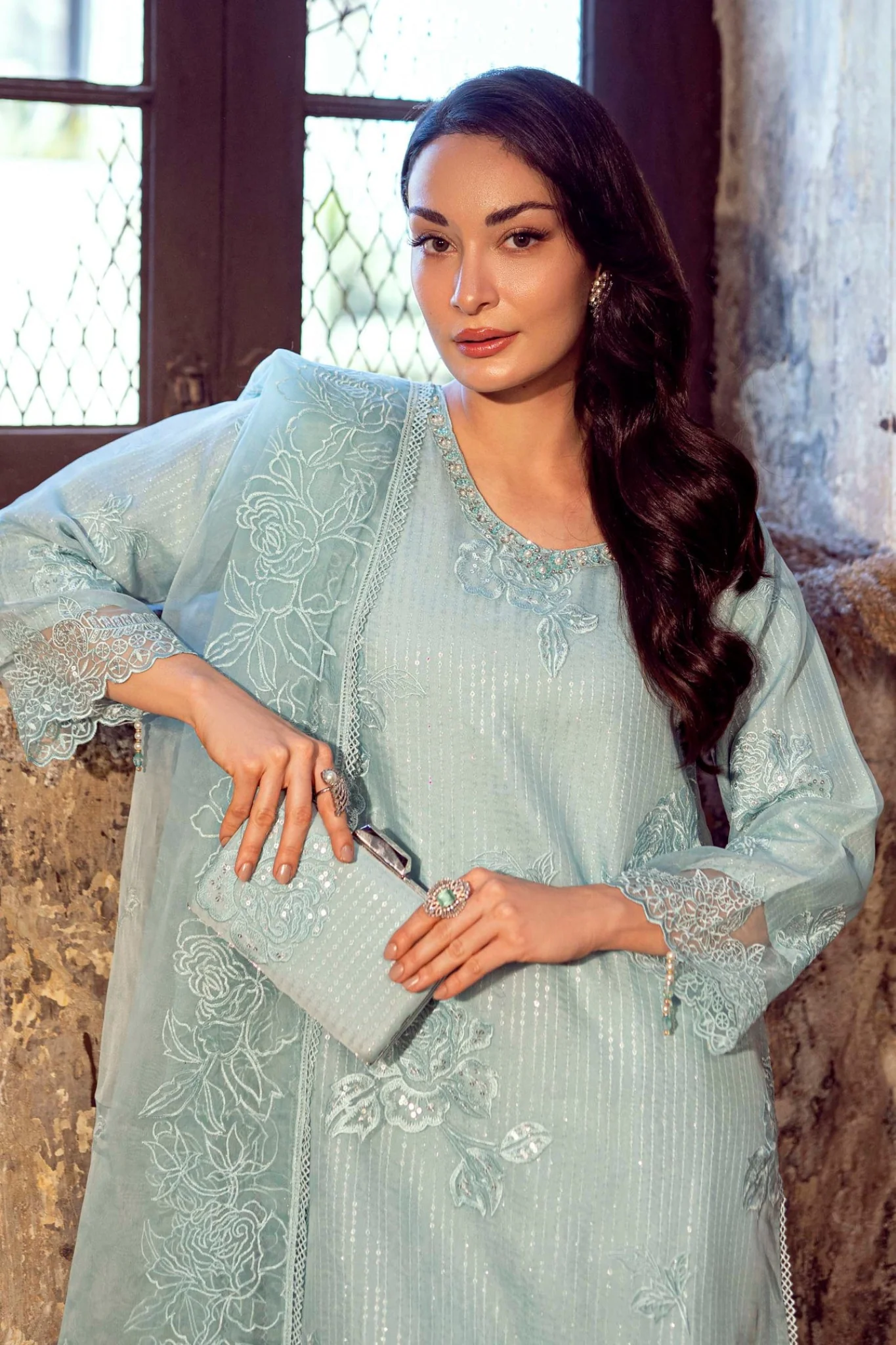 Sitara By Guzel Stitched 3 Piece Festive Formals With Hand Clutch Collection-03-Asmaan - Image 2