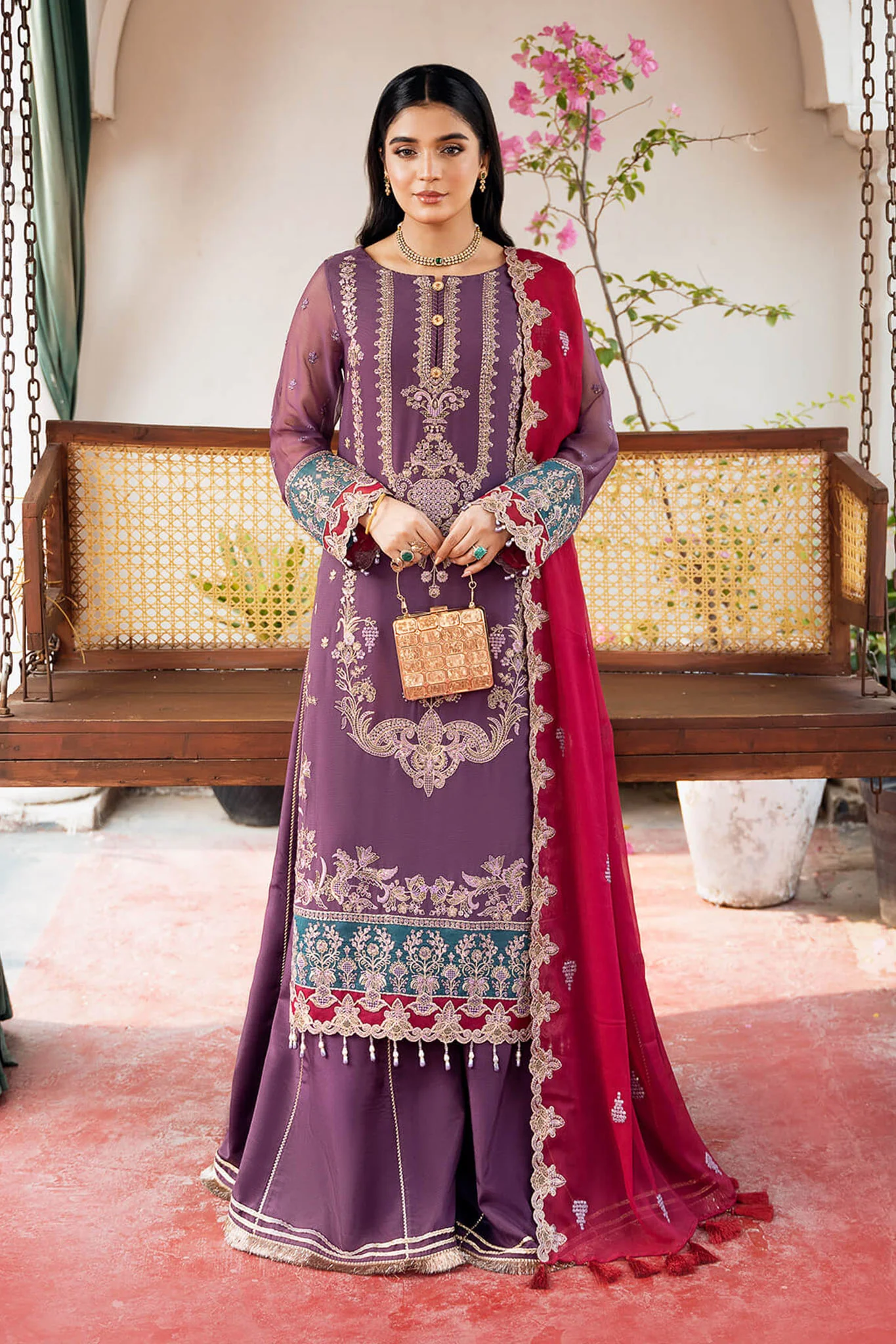 Sitarah By Imrozia X Serene Unstitched 3 Piece Luxury Chiffon Suit-I-209-Najma