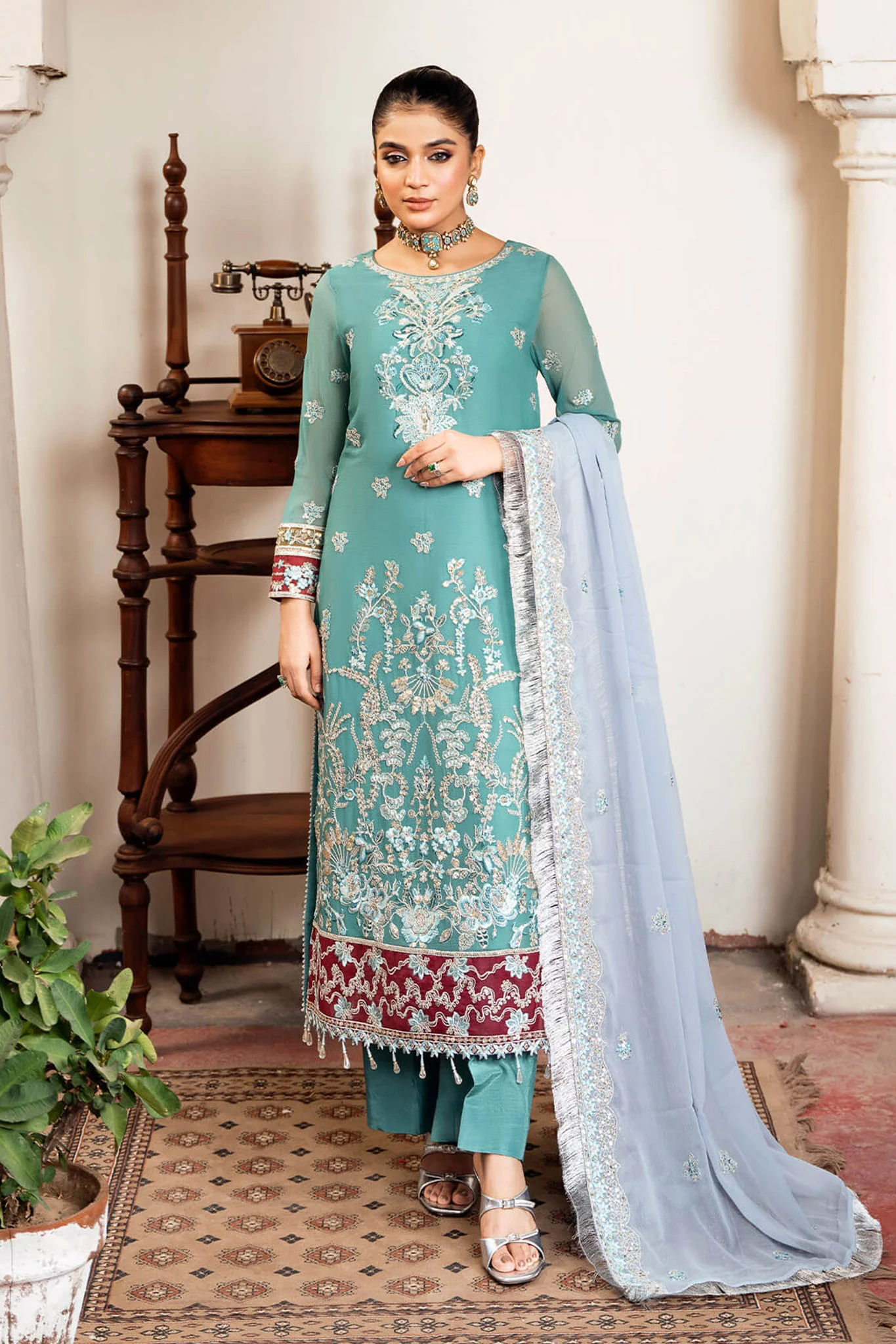 Sitarah By Imrozia X Serene Unstitched 3 Piece Luxury Chiffon Suit-I-211-Nikhat