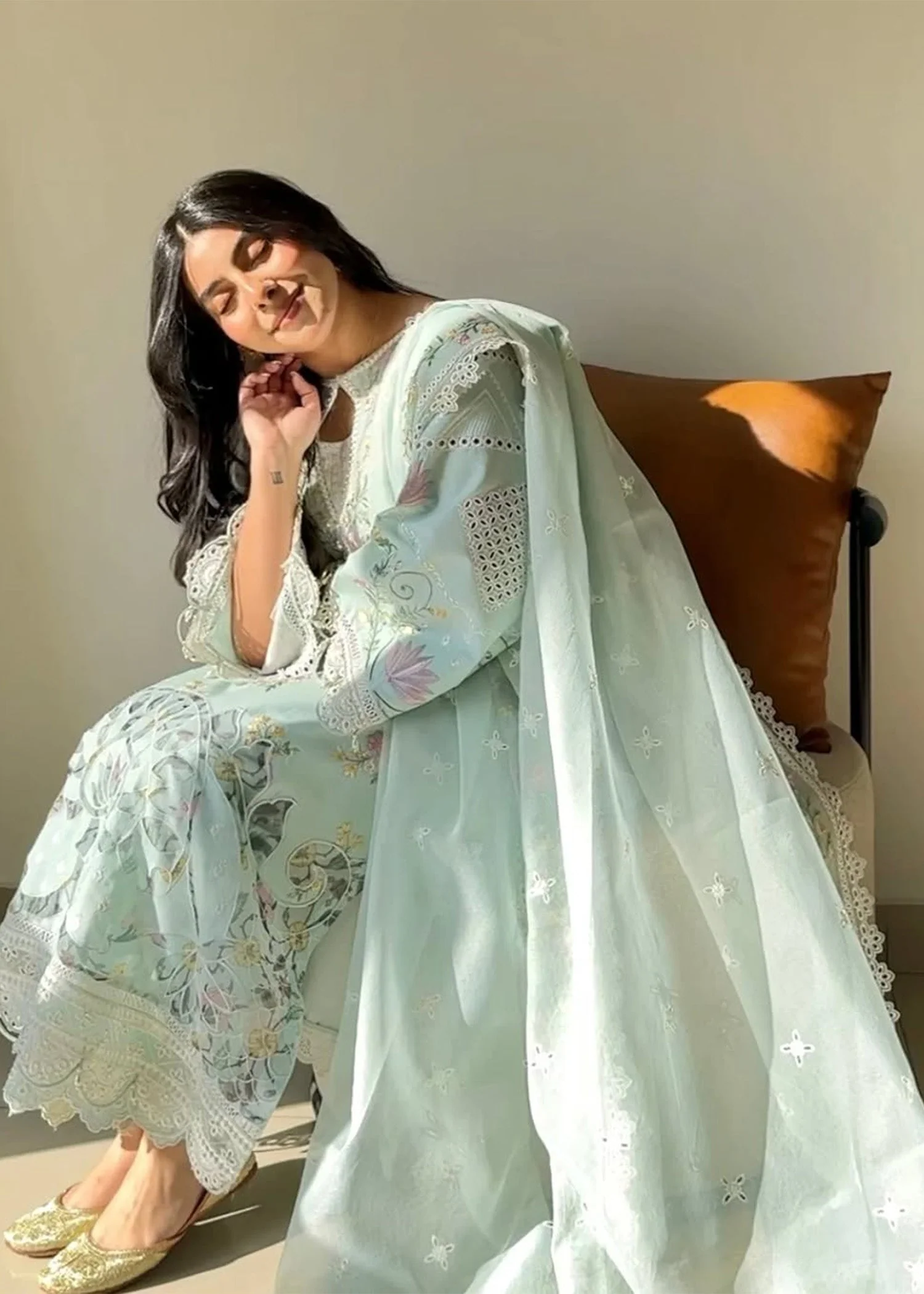 Sardinia Unstitched 3 Piece Lawn Collection-Sky Petal - Anjiya Mithani - Image 2