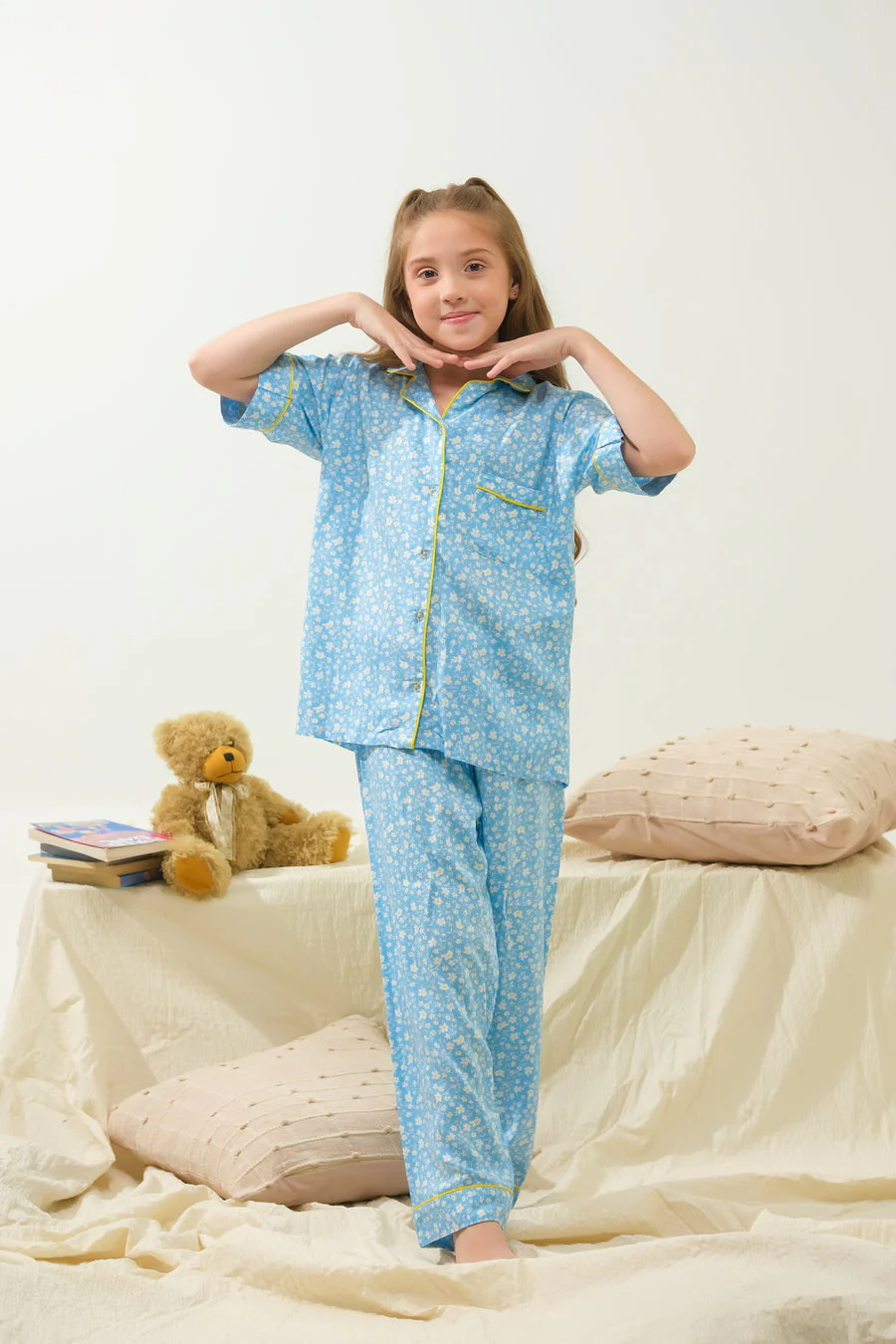 Sprinkles Stitched 2 Piece Winter Night Suit Kids Suit-Sky Petal Charm - Night Suit - 2pcs - Image 6