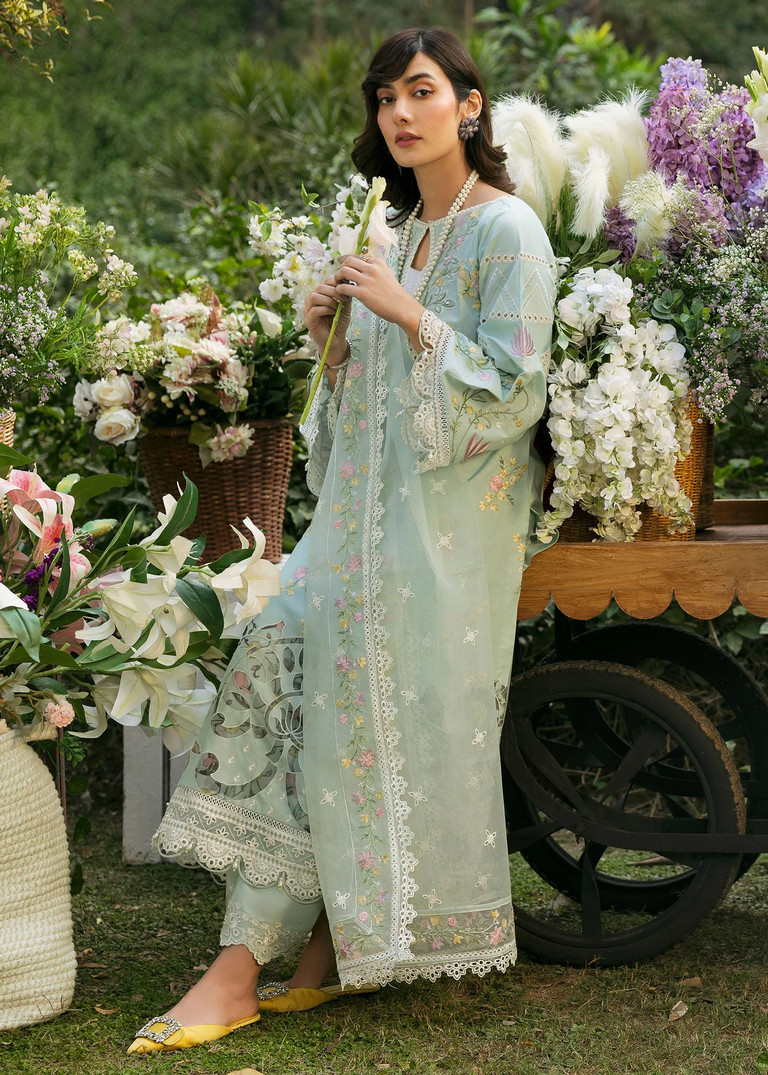 Floral Forest By Sardinia Unstitched 3 Piece Lawn Collection-Sky Petal - Image 5