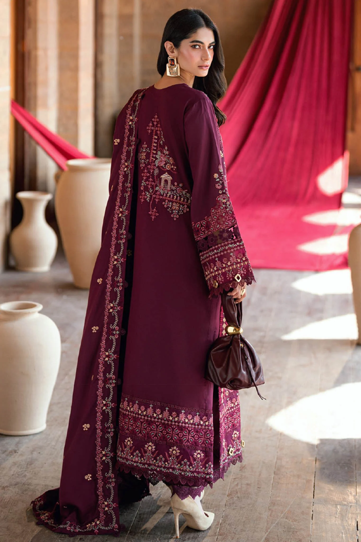 Shades of Winter By Florent Unstitched 3 Piece Marina Twill Suit-FL-3A - Image 3