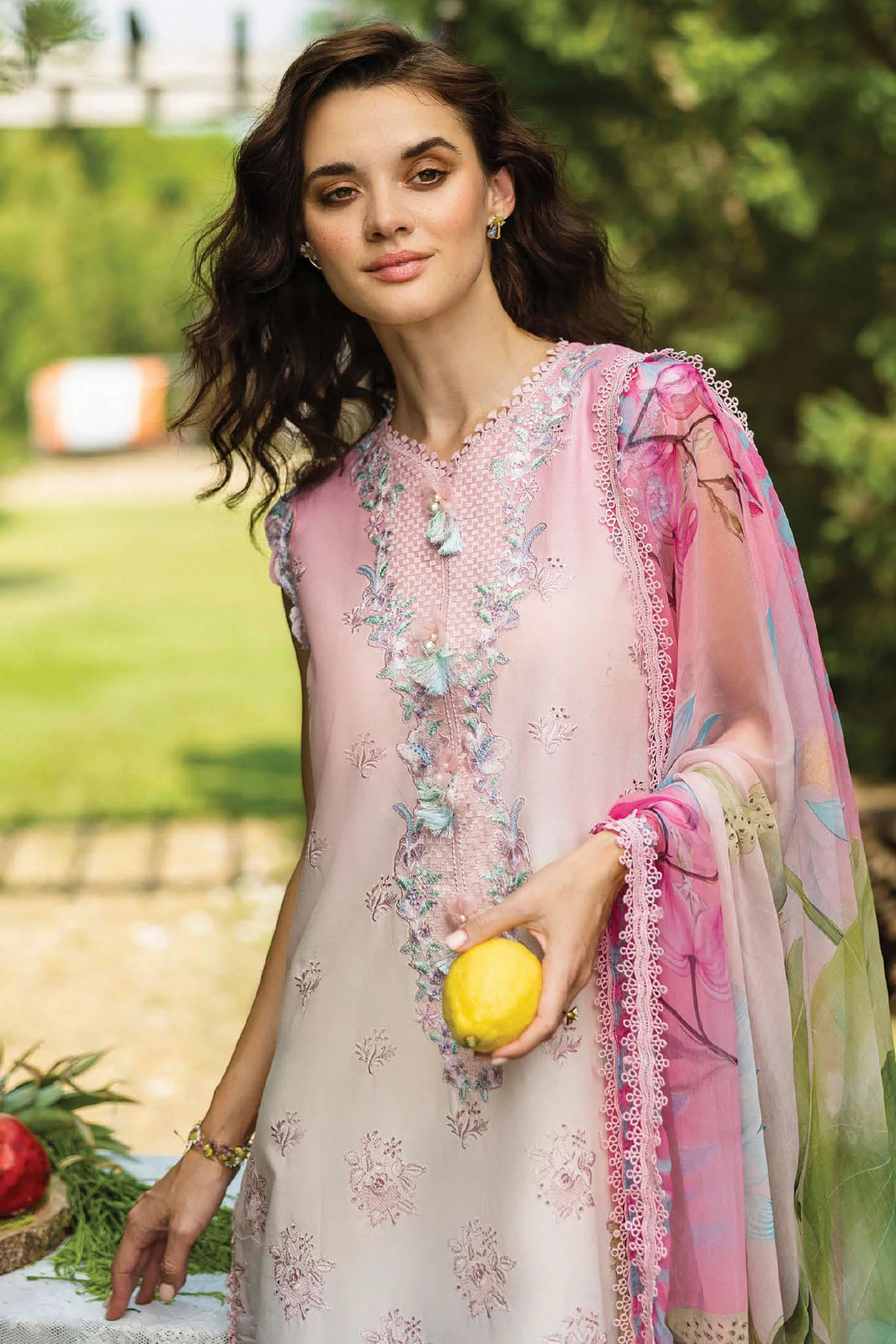 Solace Ombré By Mushq Unstitched 3 Piece Emb Chikankari Suit-04-Sorriso - Image 3